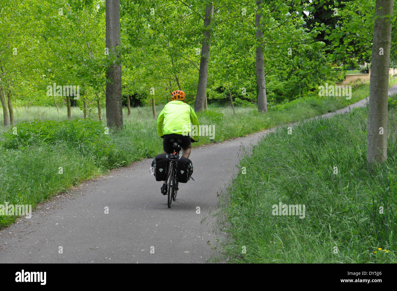 Australischer Radrennfahrer Touren im Süden von Frankreich. Stockfoto