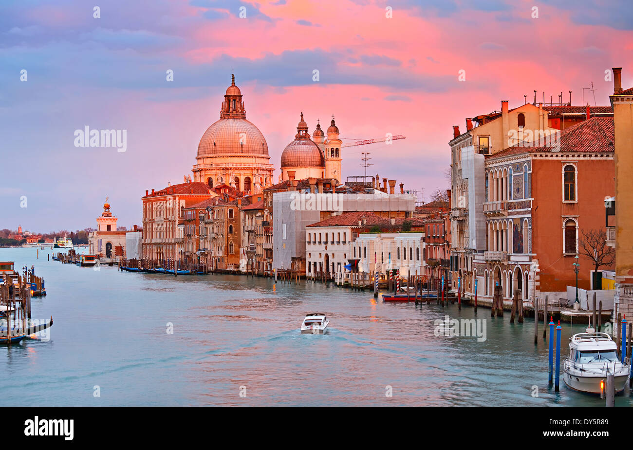 Canal Grande bei Sonnenuntergang Stockfoto