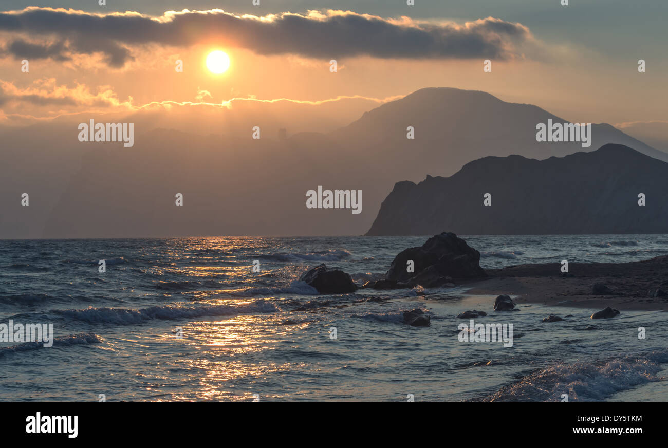 Schwarzes Meer-Landschaft auf der Krim Stockfoto