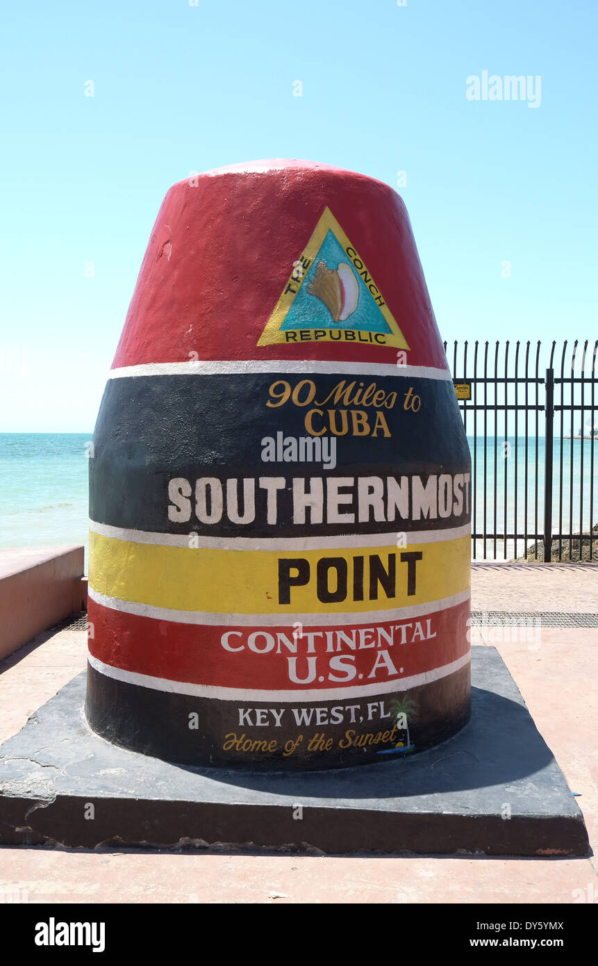 Südlichsten Punkt in Key West, Florida USA Stockfoto