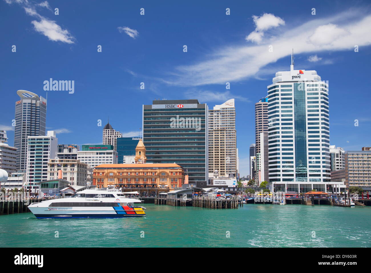 Waitemata Harbour und Waterfront, Auckland, Nordinsel, Neuseeland, Pazifik Stockfoto