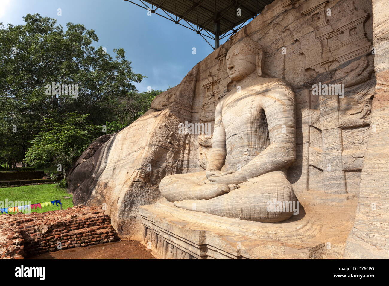 Sitzende Buddha, Gal Vihara, Polonnaruwa, UNESCO World Heritage Site, Sri Lanka, Asien Stockfoto