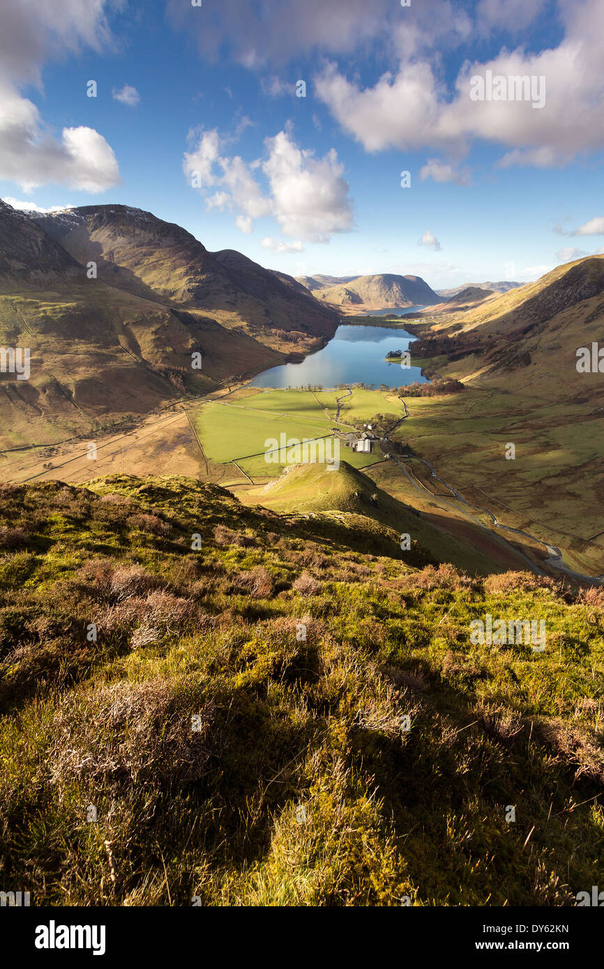 Herabfließende Fleetwith, Buttermere, Lake District Cumbria England UK Stockfoto