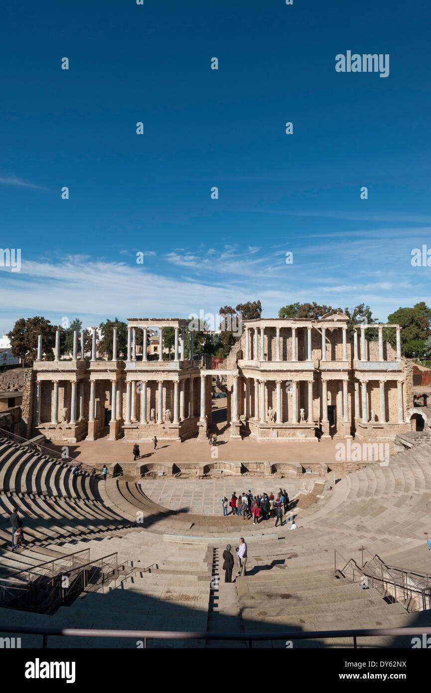 Römisches Theater, Merida, UNESCO World Heritage Site, Badajoz, Extremadura, Spanien, Europa Stockfoto