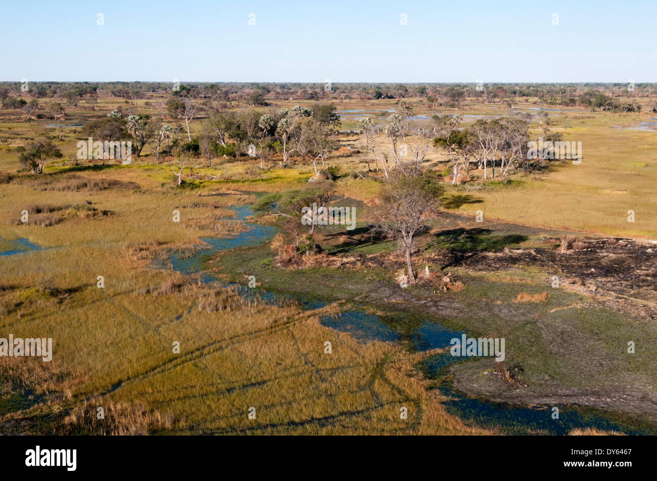 Luftaufnahme des Okavango Delta, Botswana, Afrika Stockfoto
