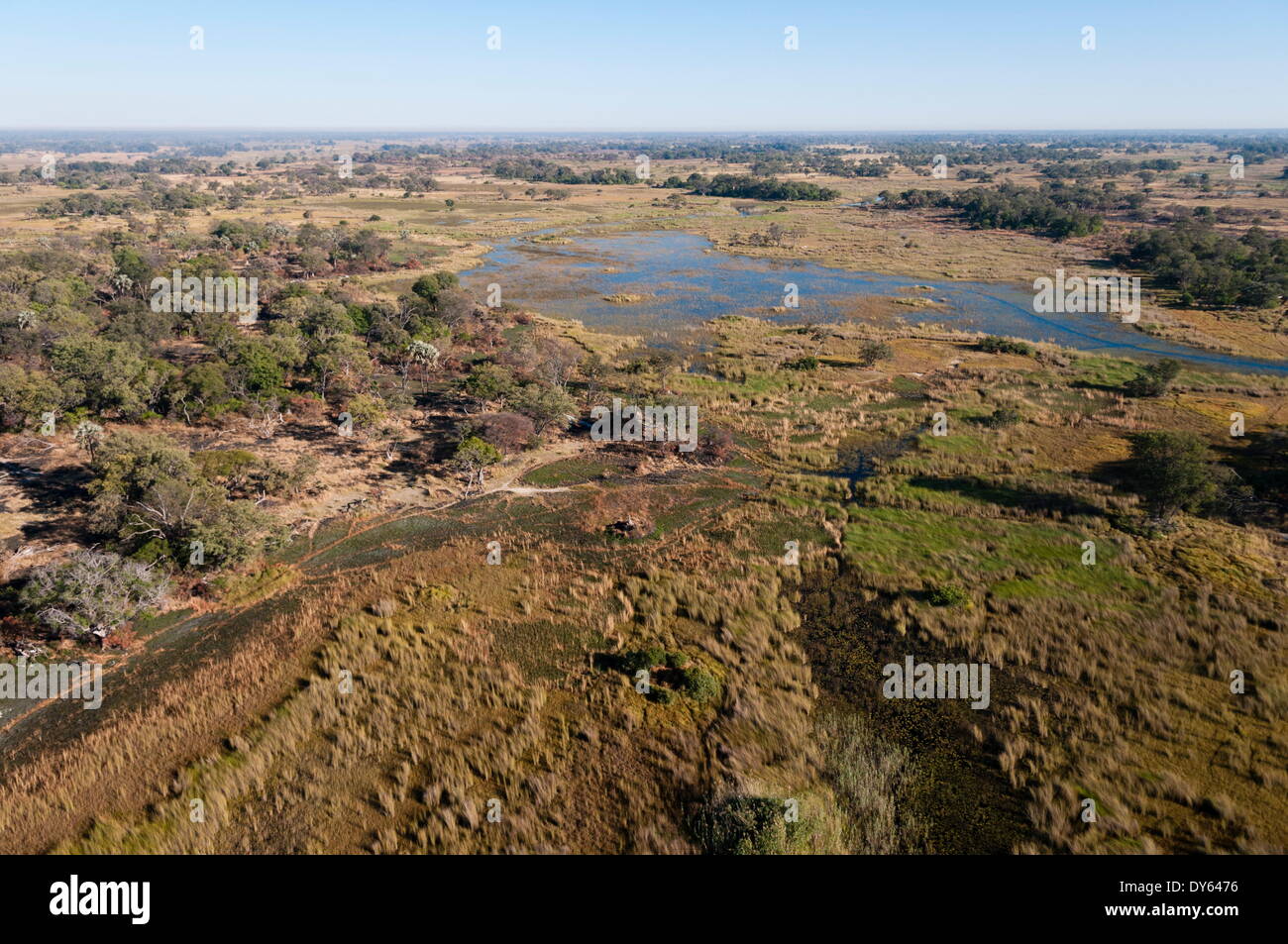 Luftaufnahme des Okavango Delta, Botswana, Afrika Stockfoto