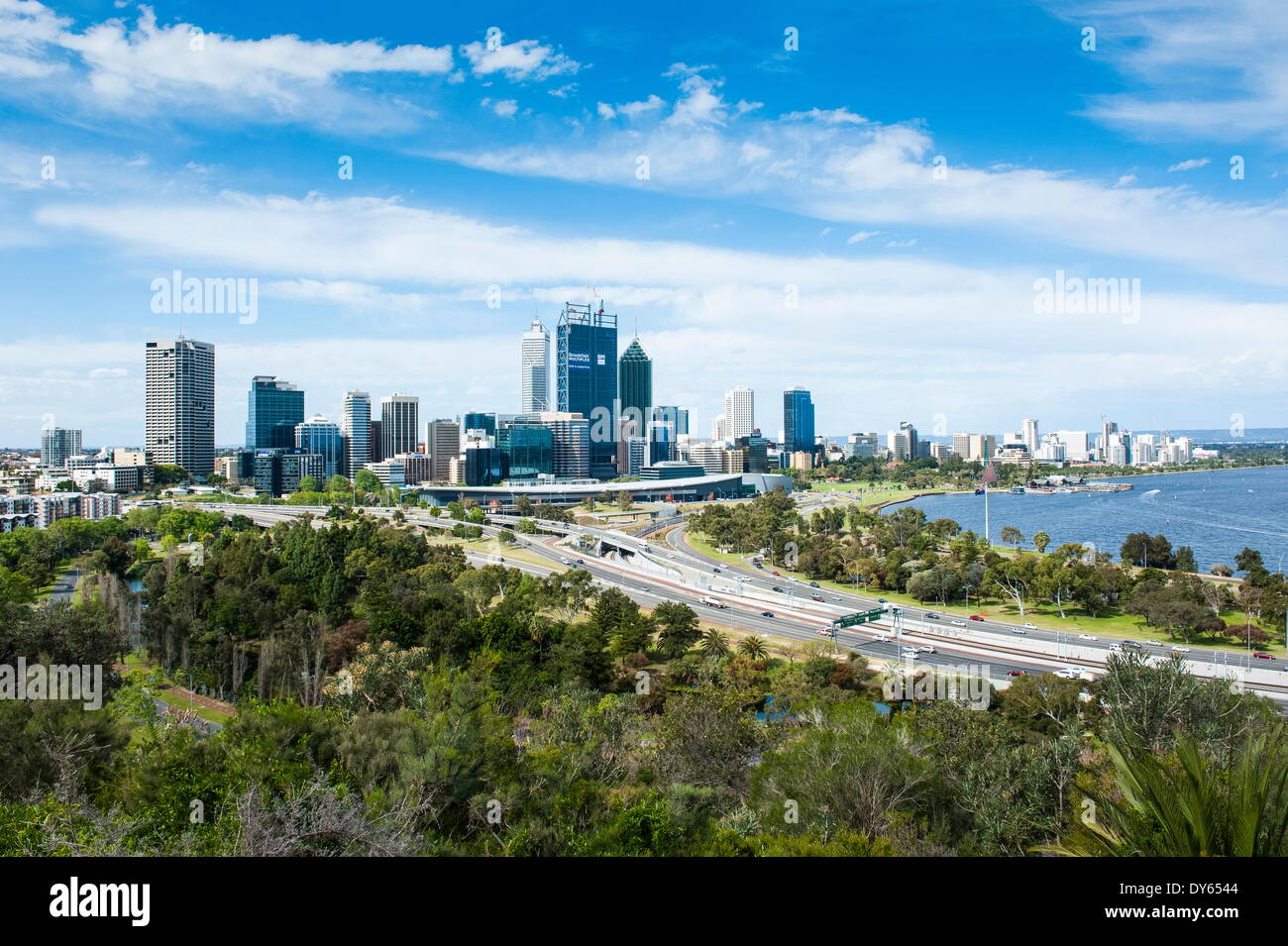 Die Skyline von Perth, Western Australia, Australien, Pazifik Stockfoto