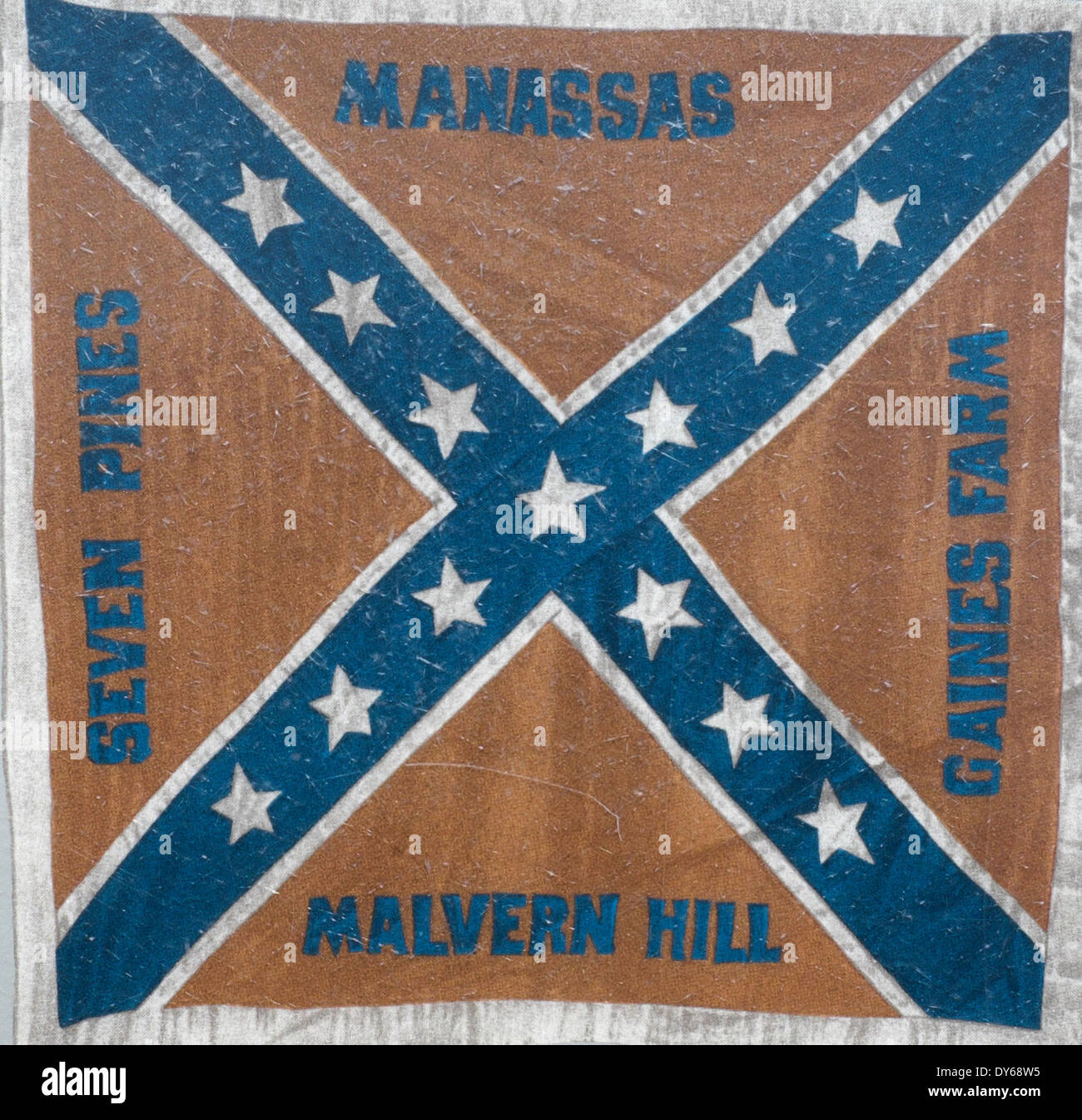 Konföderierten Flagge während der Schlacht von Gettysburg im Schnitt, USA Bürgerkrieg erobert Stockfoto