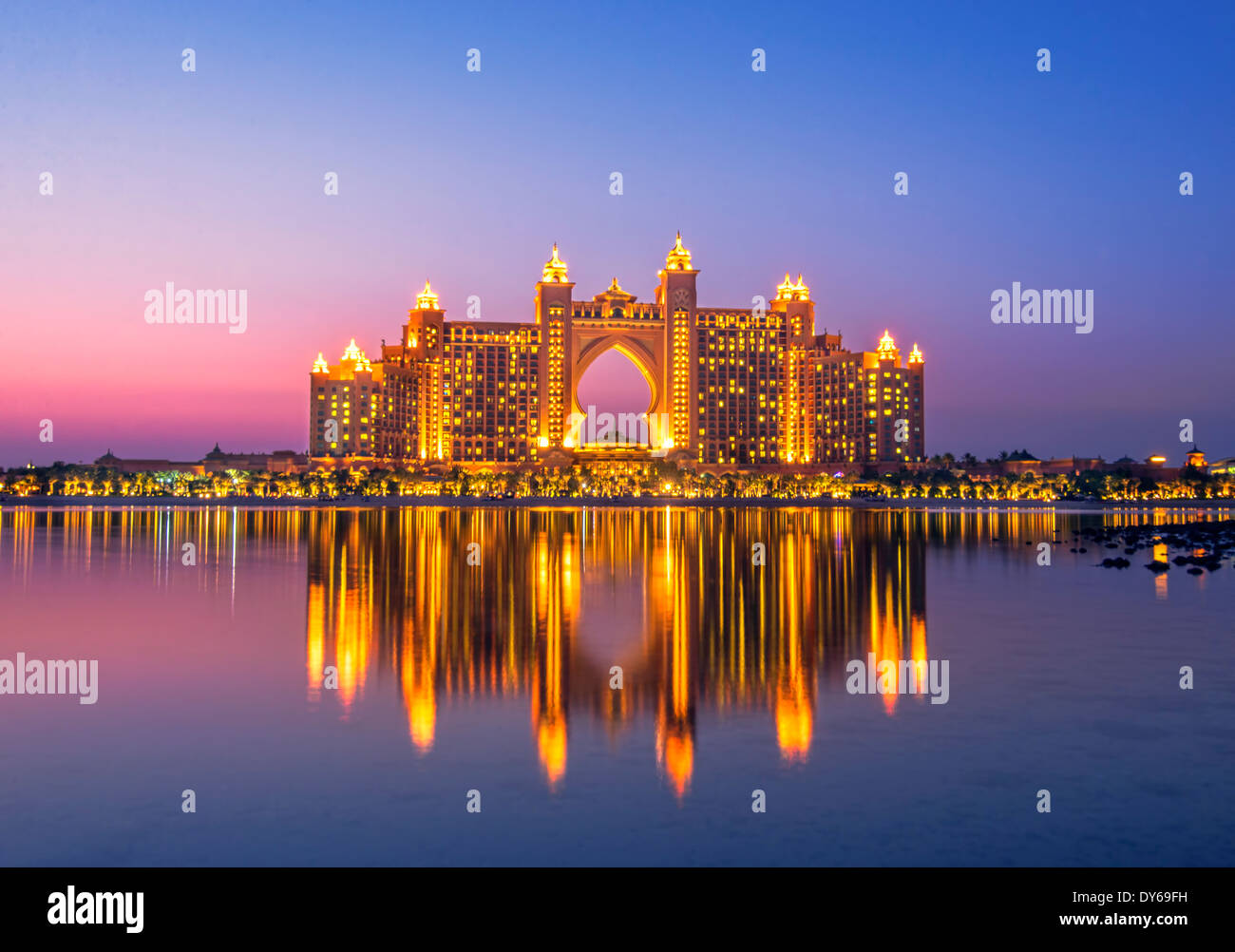 Atlantis Hotel in Dubai Palm Jumeirah Stockfoto