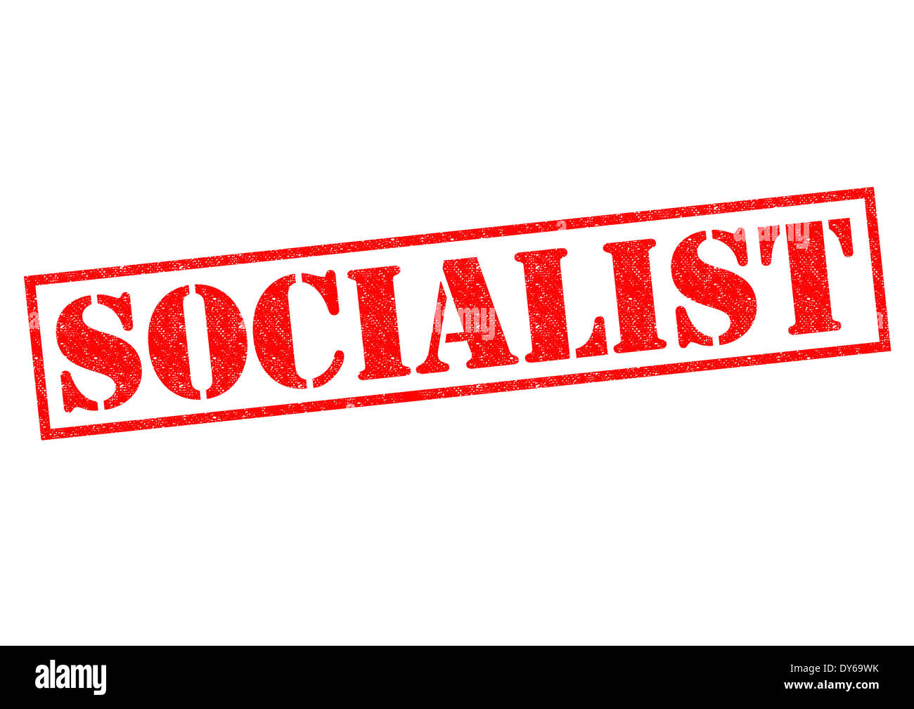 SOZIALISTISCHEN roten Stempel auf einem weißen Hintergrund. Stockfoto