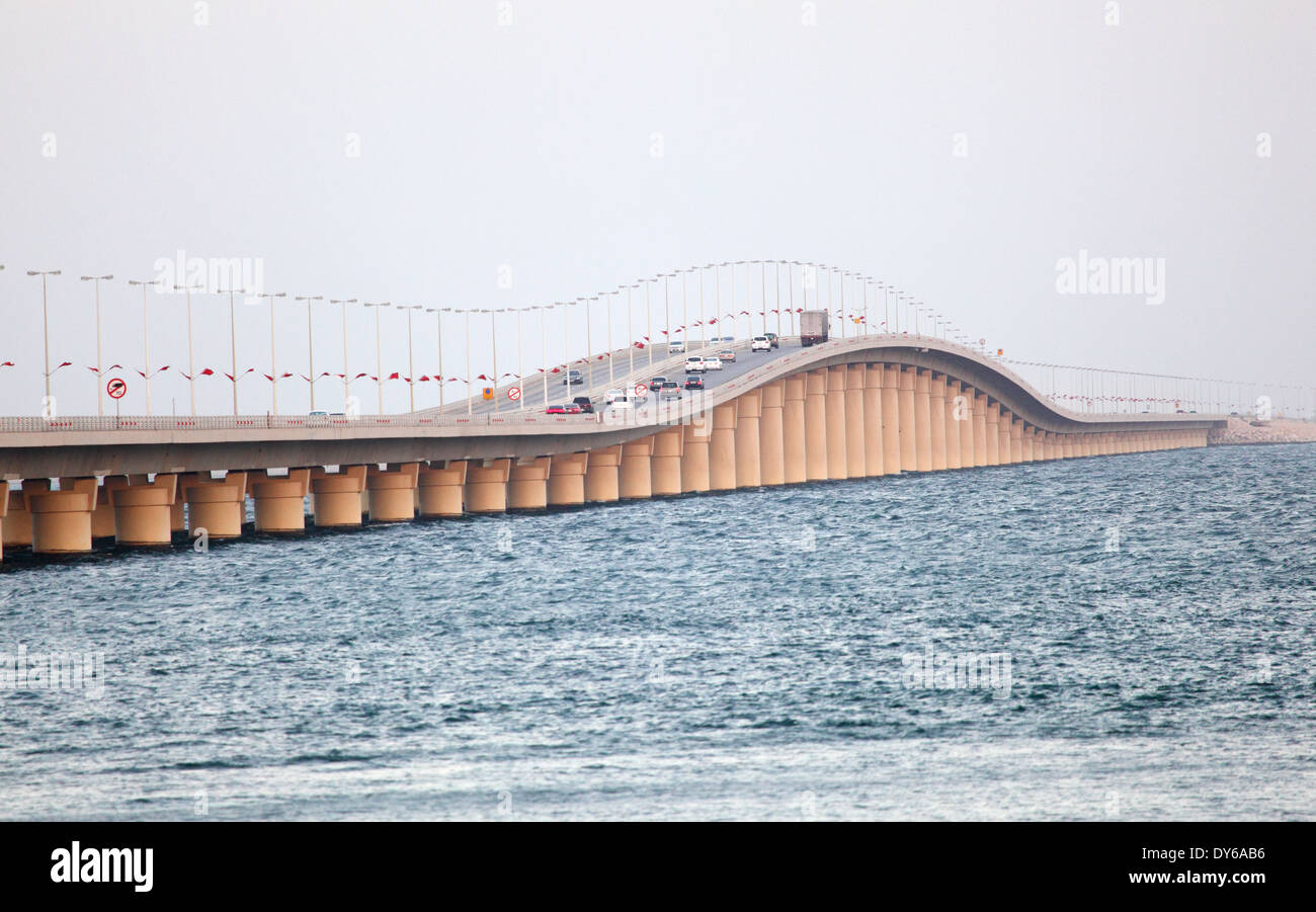 King Fahd Causeway über den Golf von Bahrain zwischen Königreich von Bahrain und Saudi-Arabien Stockfoto