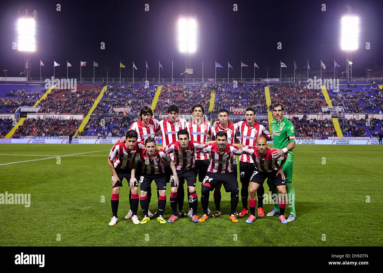 Valencia, Spanien. 7. April 2014. Athletic Bilbao-Kader stellt vor der La Liga Spiel UD Levante V Athletic Bilbao am Stadion Ciutat de Valencia, Valencia. Bildnachweis: Aktion Plus Sport/Alamy Live-Nachrichten Stockfoto