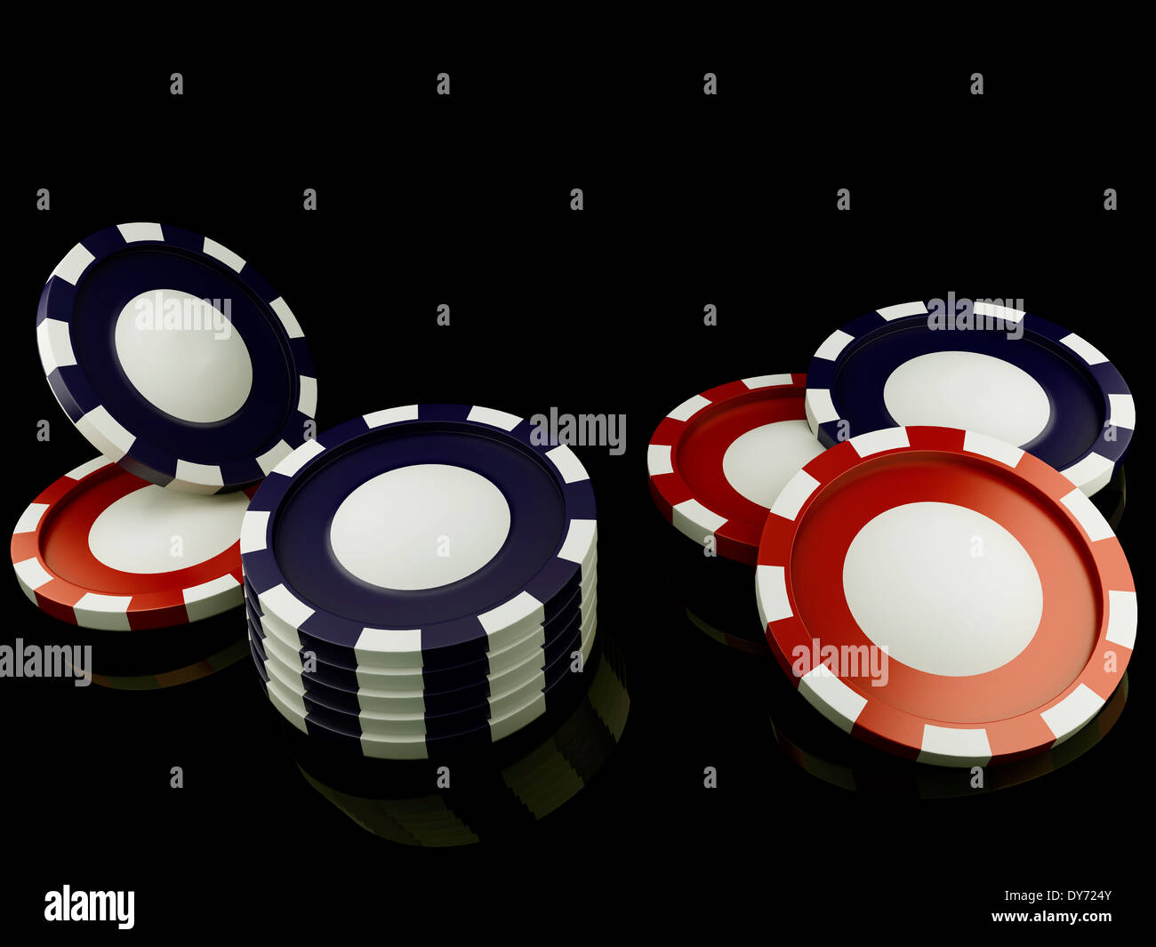 Casino-Chips 3D-Illustration Stockfoto