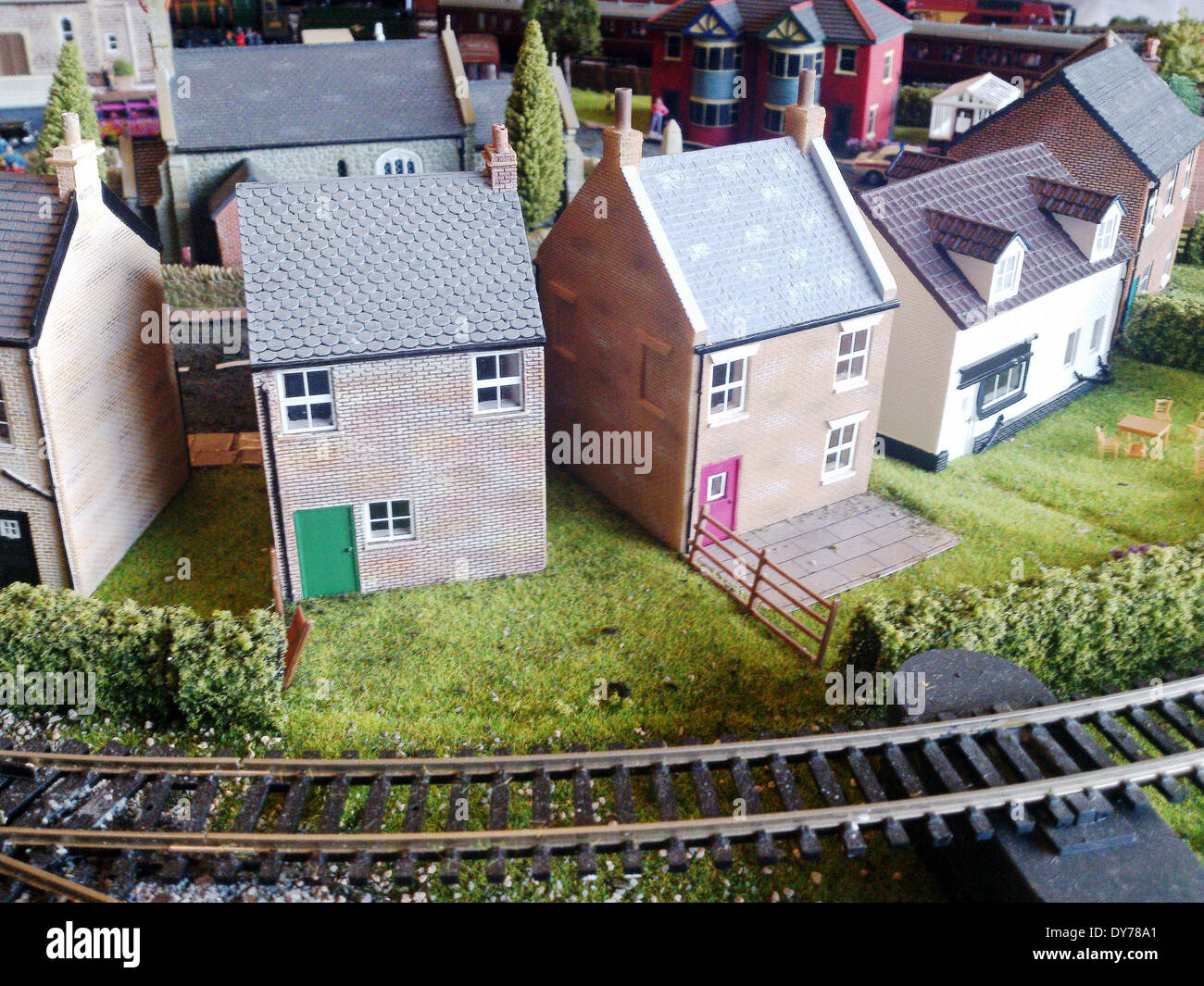Modell-Eisenbahn-Set hautnah Stockfoto