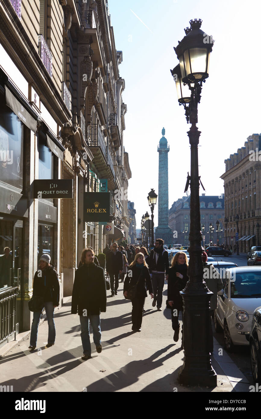 PARIS, Frankreich - 6. März 2011: Place Vendôme in Paris, Frankreich. Stockfoto