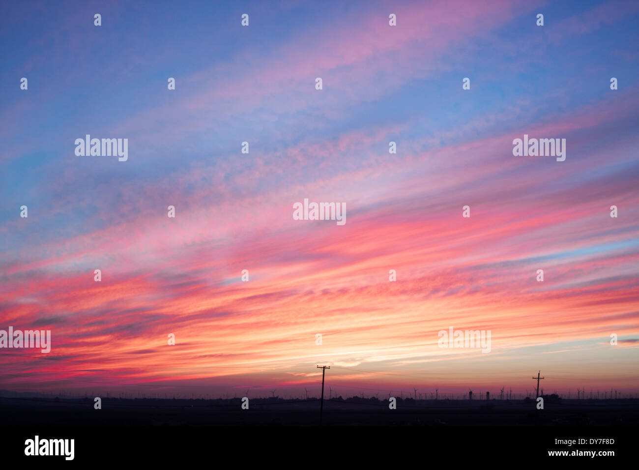 Sonnenuntergang über der delta Stockfoto