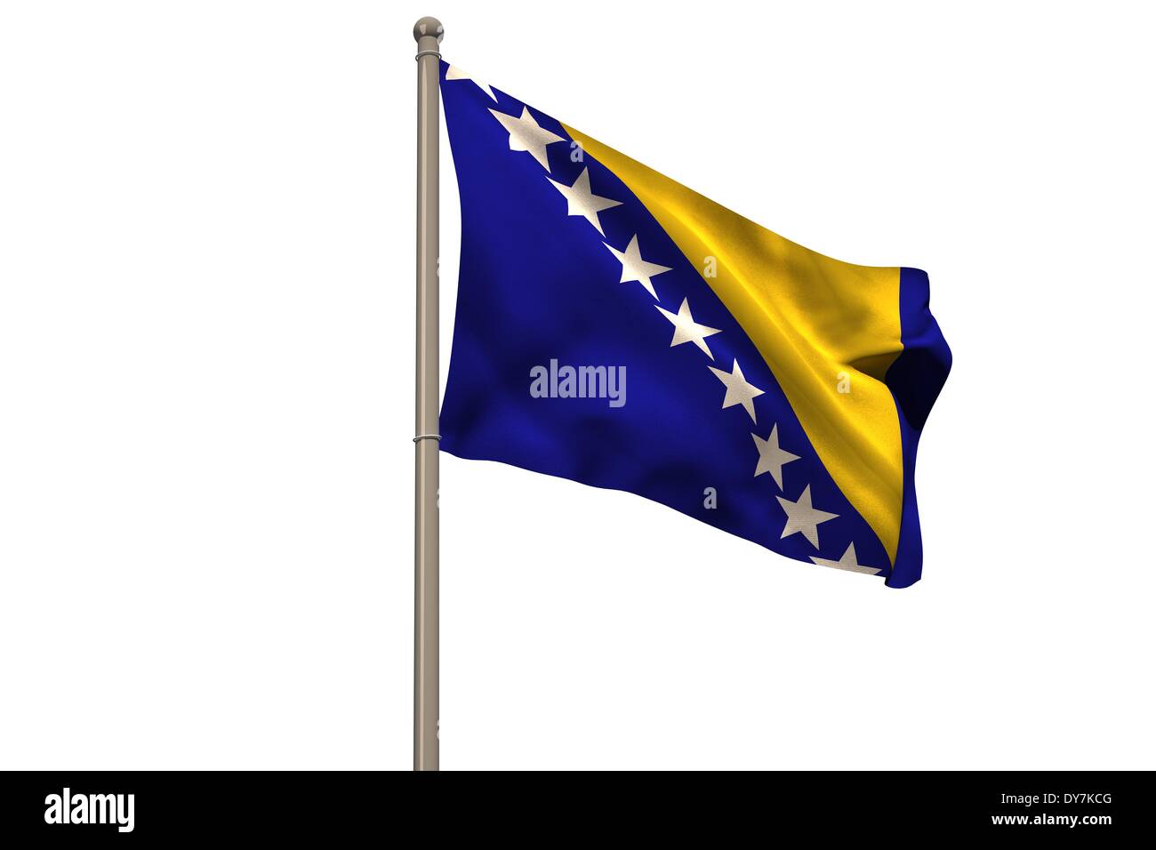 Nationalflagge Bosnien und Herzegowina Stockfoto