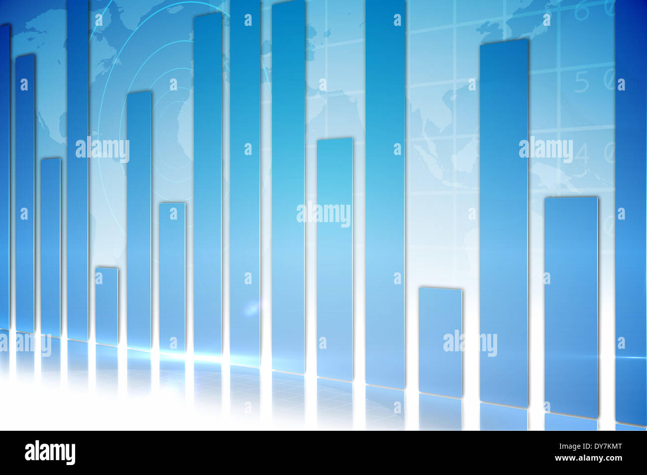 Global Business Grafik in blau Stockfoto