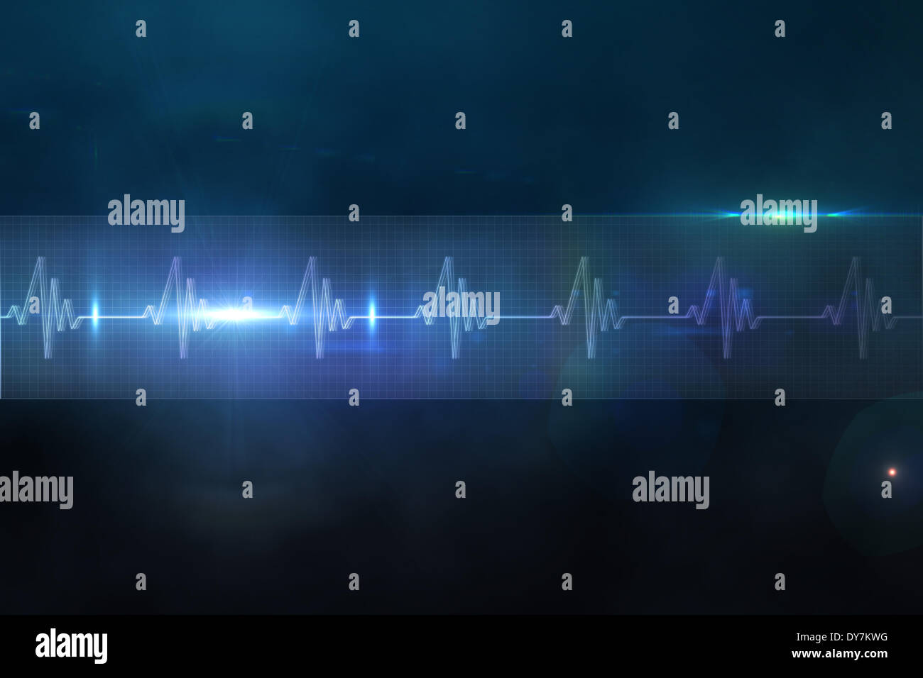 ECG-Linie in lila und schwarz Stockfoto