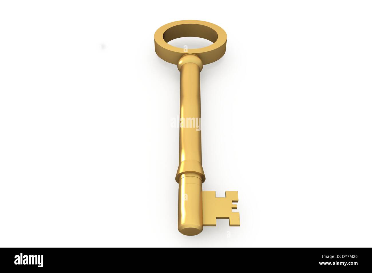 Digital erzeugte glänzenden goldenen Schlüssel Stockfoto