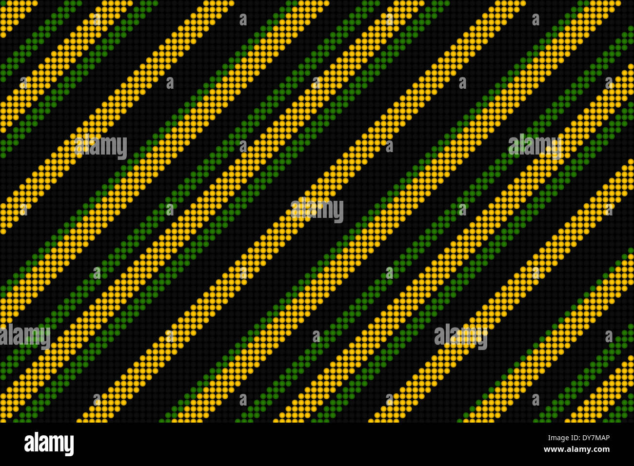 Cool lineares Muster in schwarz grün und gelb Stockfoto