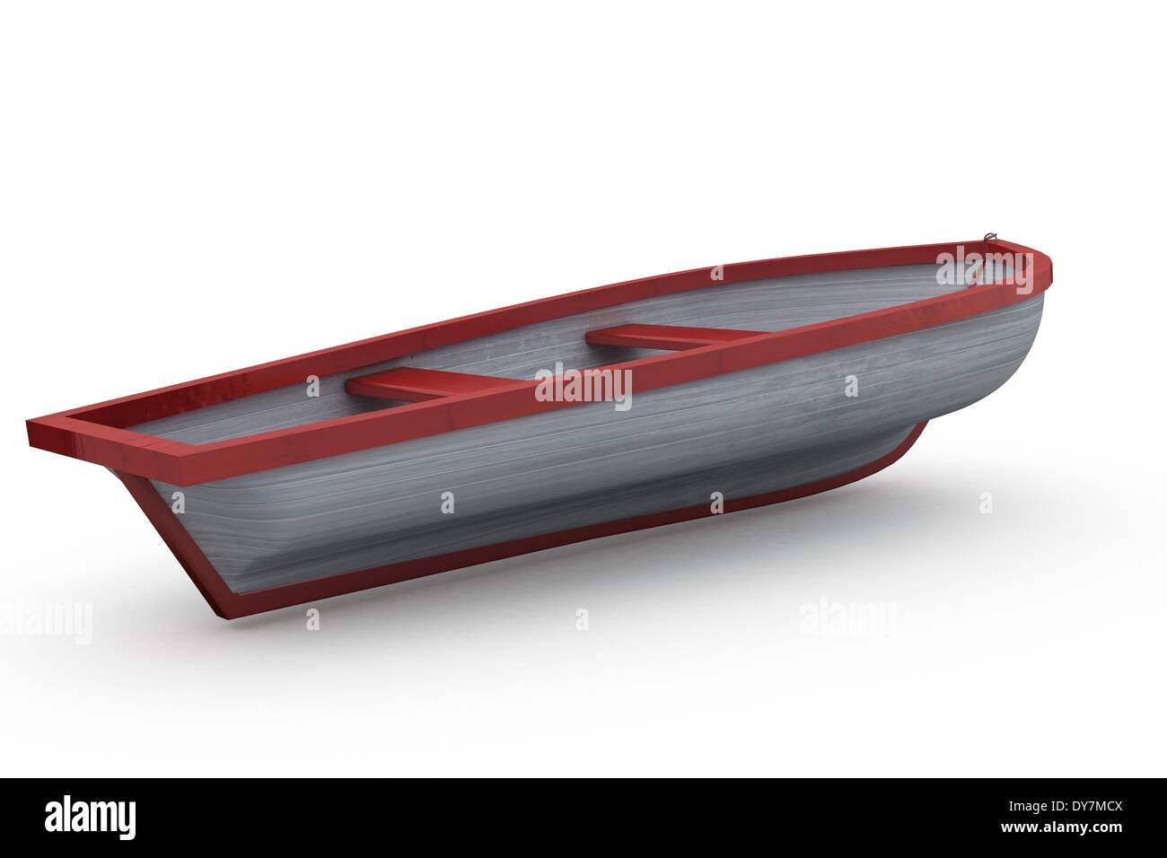 Rot-weiß lackierte Boot Stockfoto