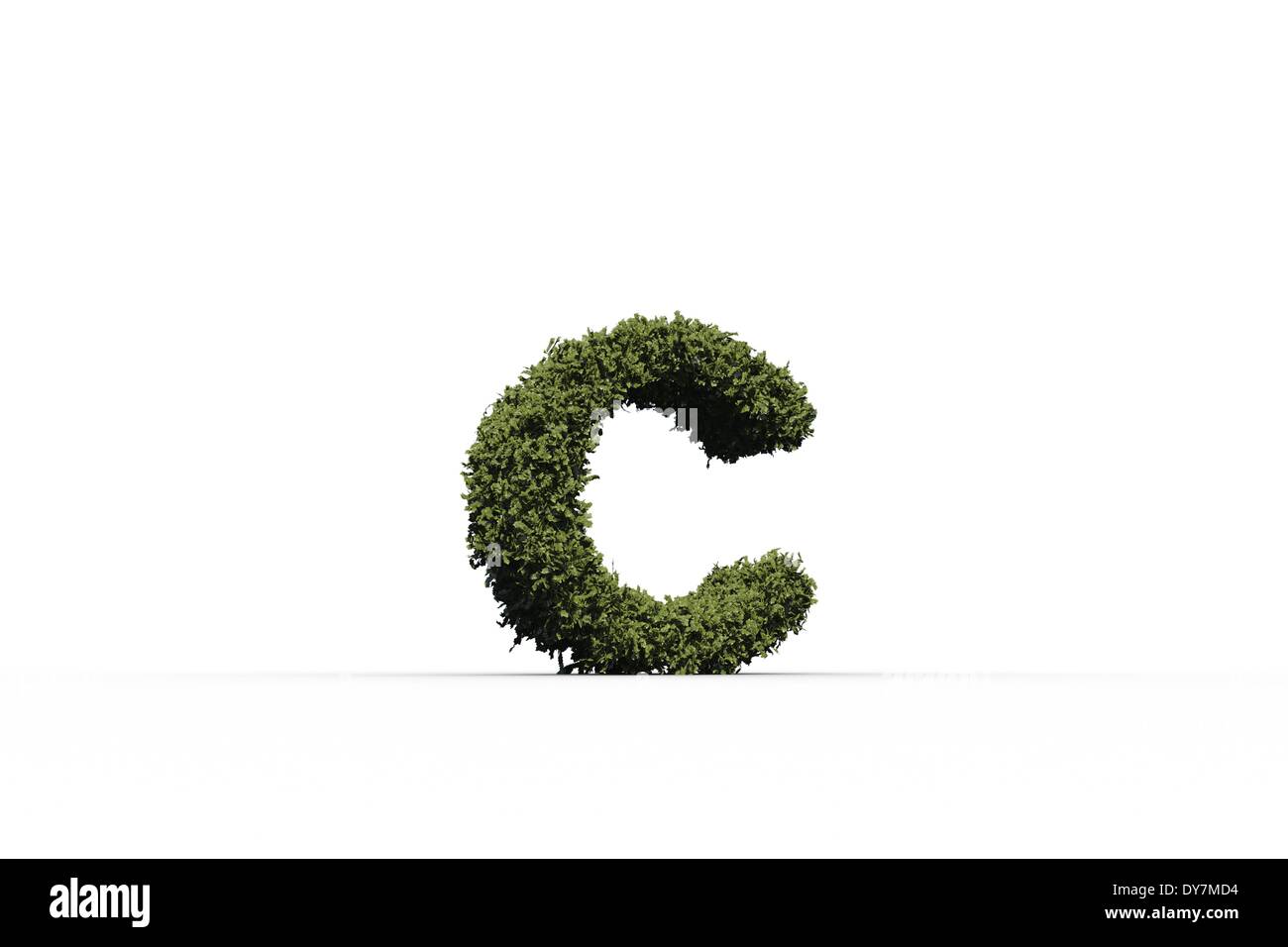 Kleinbuchstaben Buchstabe c der Blätter gemacht Stockfoto