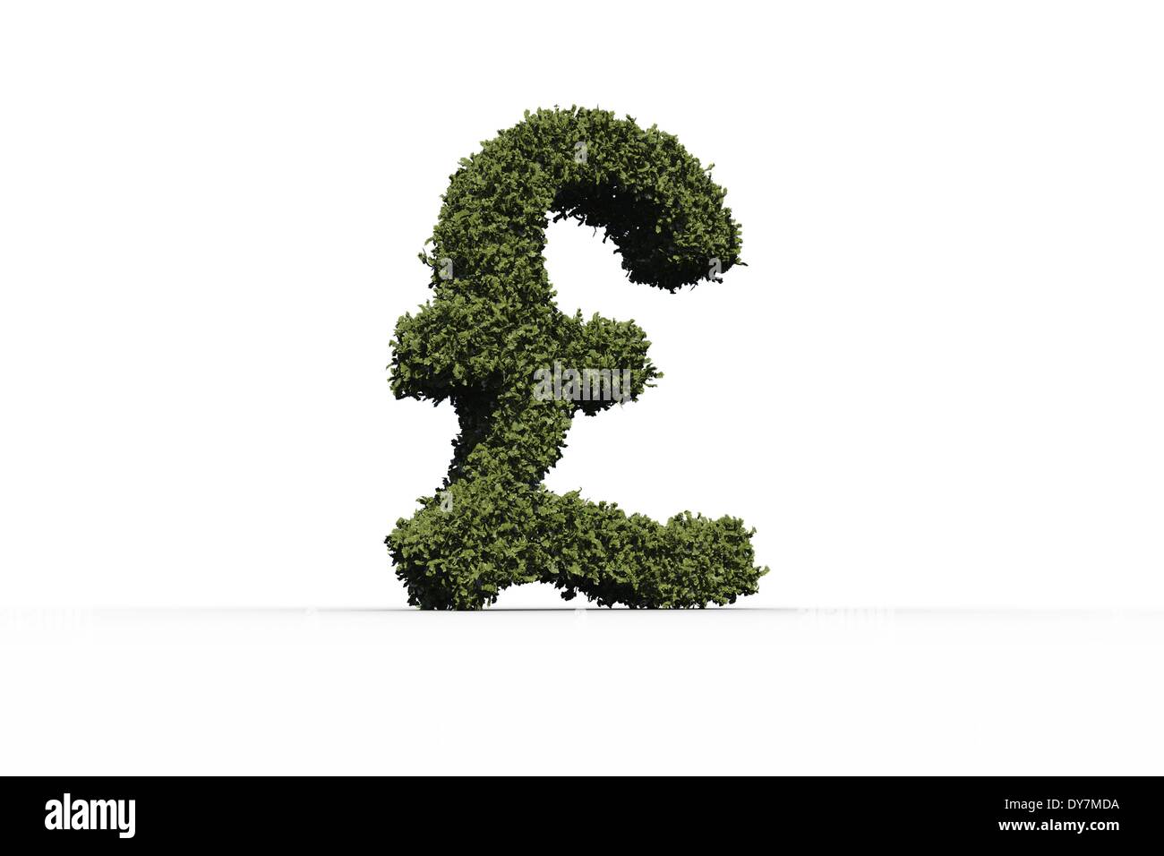 Pfund Sterling Zeichen der Blätter Stockfoto