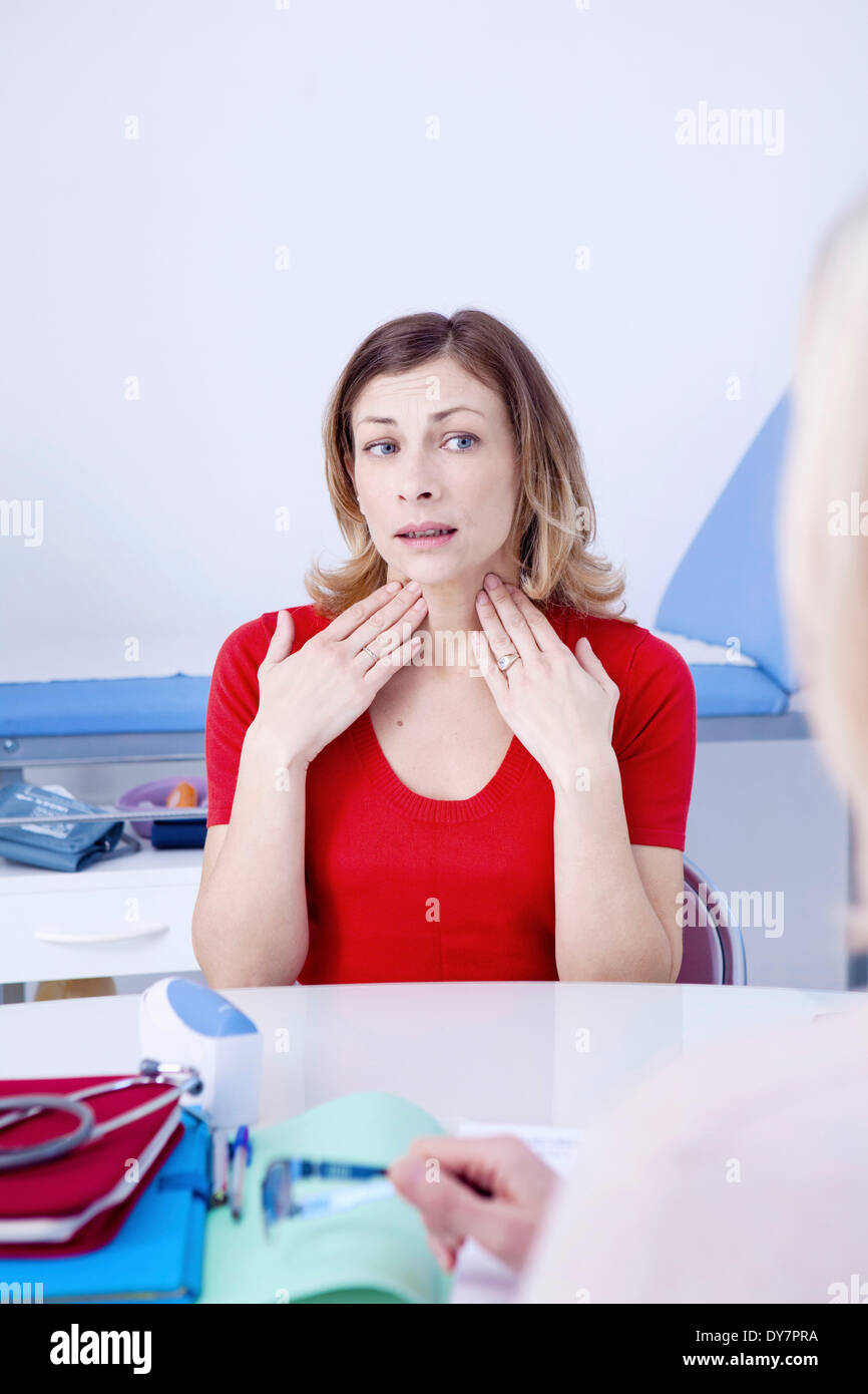 Beratung, Frau Schmerzen Stockfoto