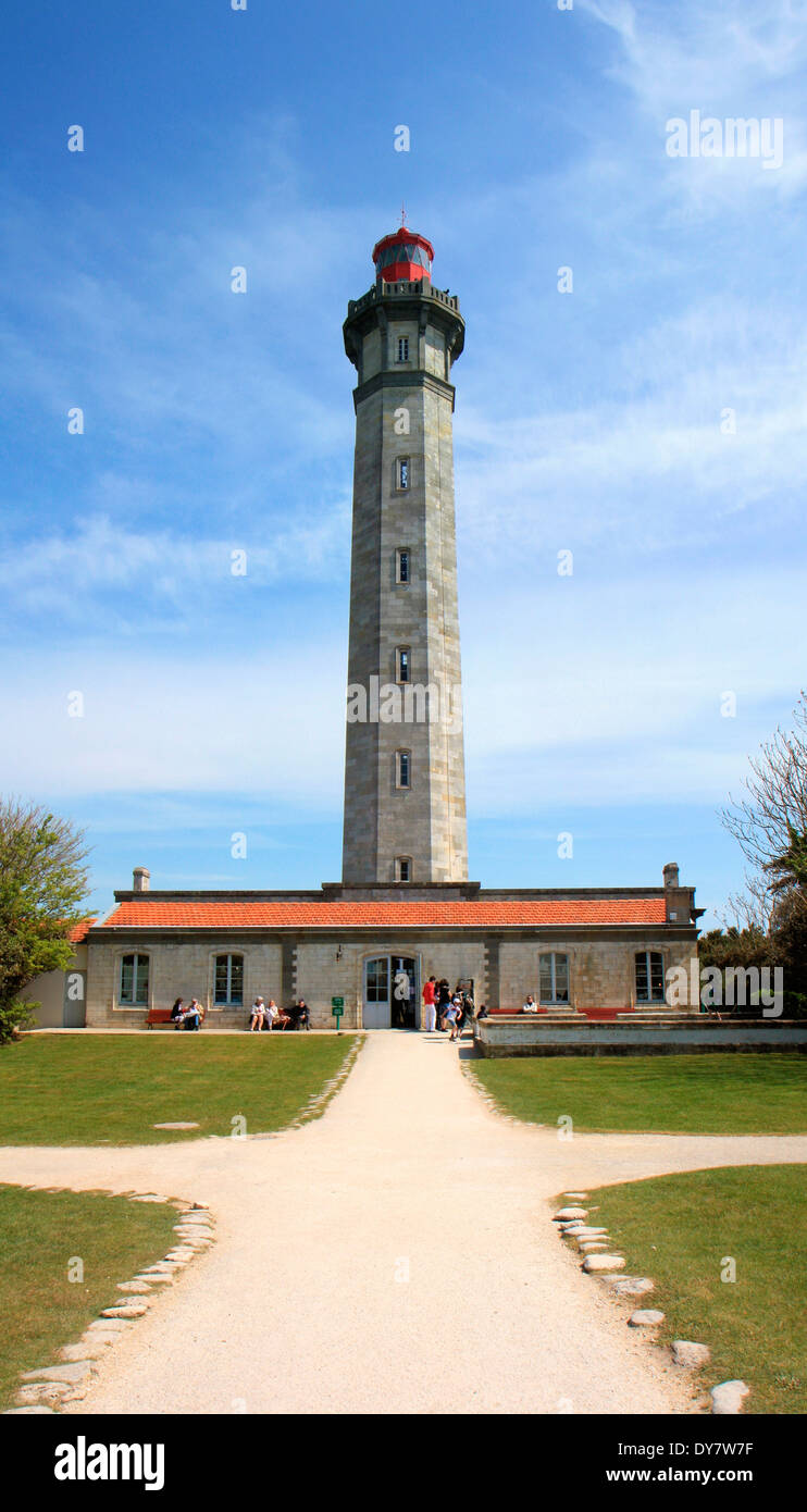 Leuchtturm, Phare des Baleines, Saint-Clément-des-Baleines, Île de Ré, Charente-Maritime, Frankreich; Stockfoto