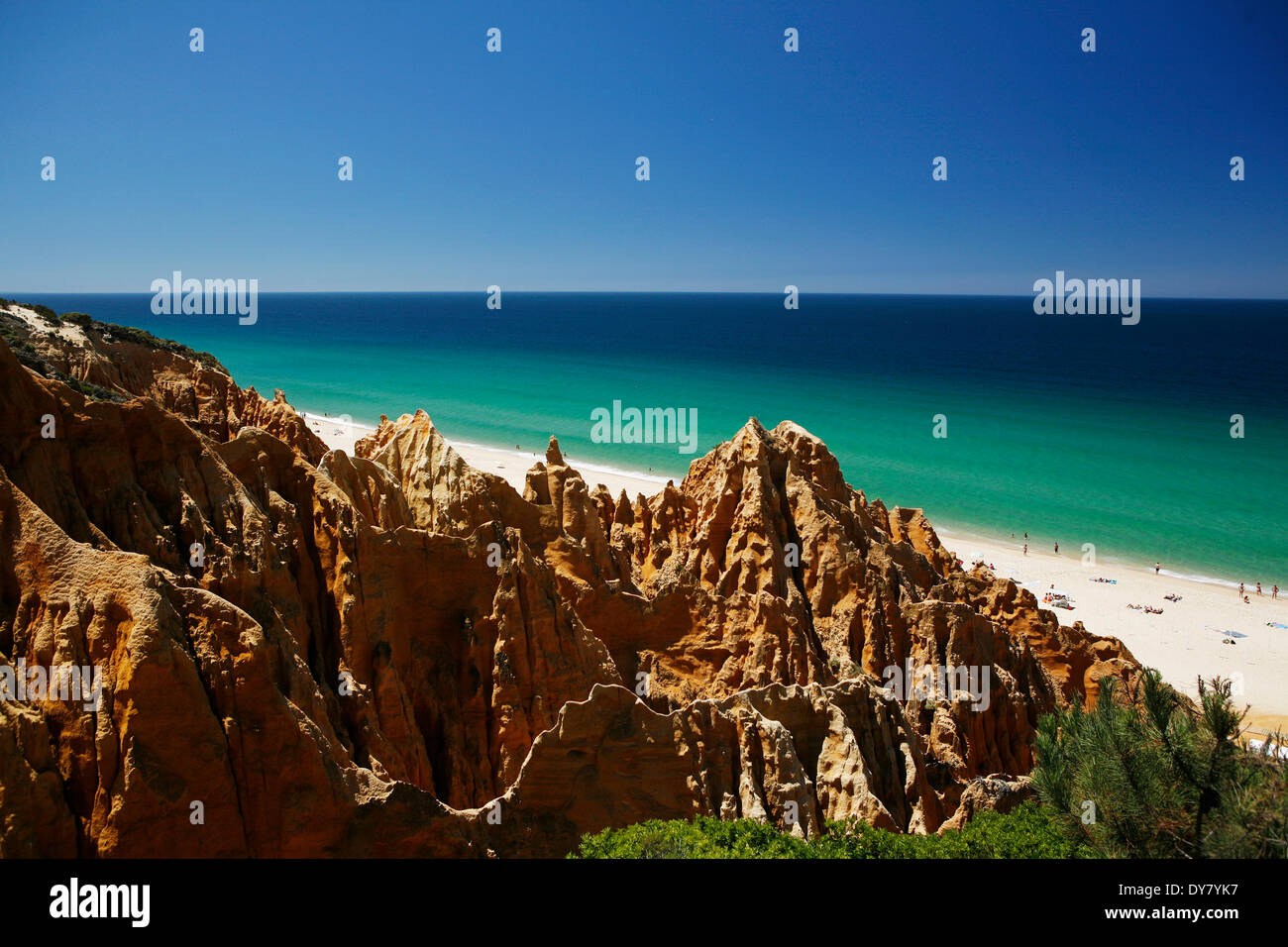 Felsformationen, Strand, Atlantik, in der Nähe von melides, Portugal Stockfoto