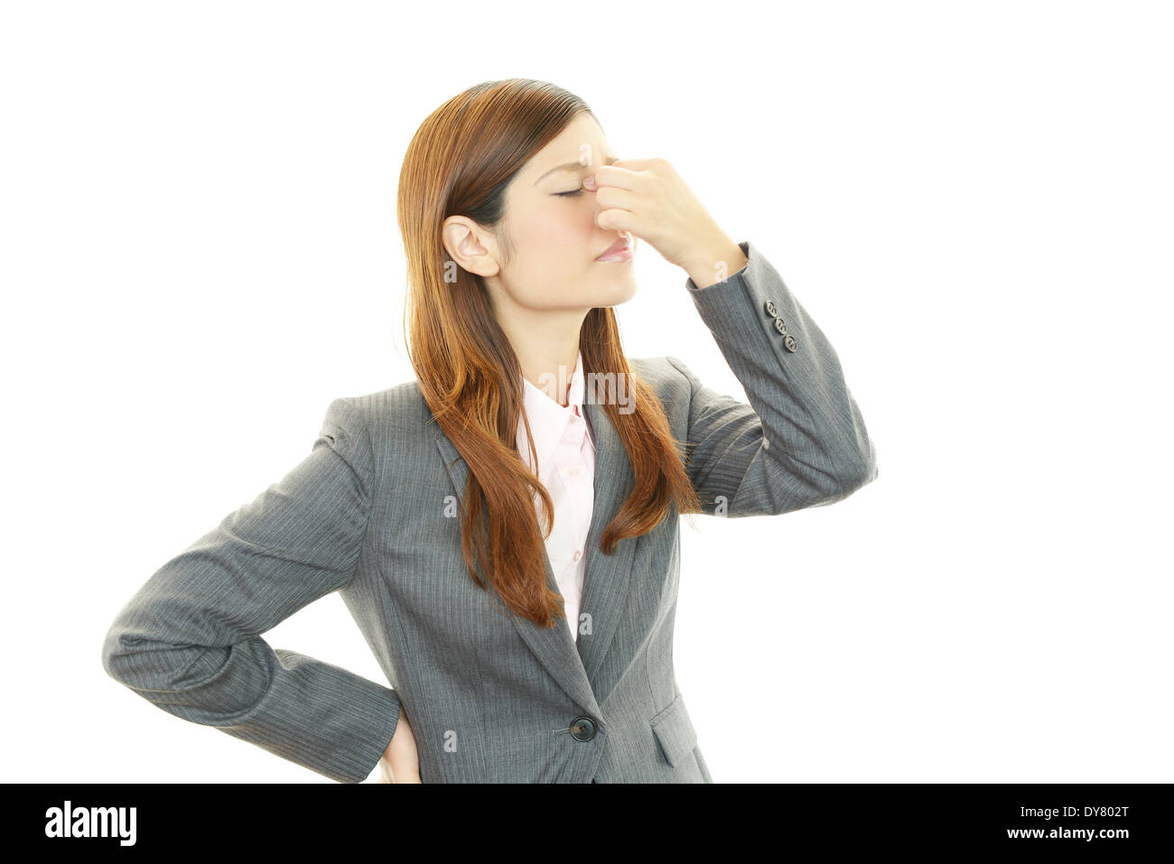 Gestresste Geschäftsfrau Stockfoto