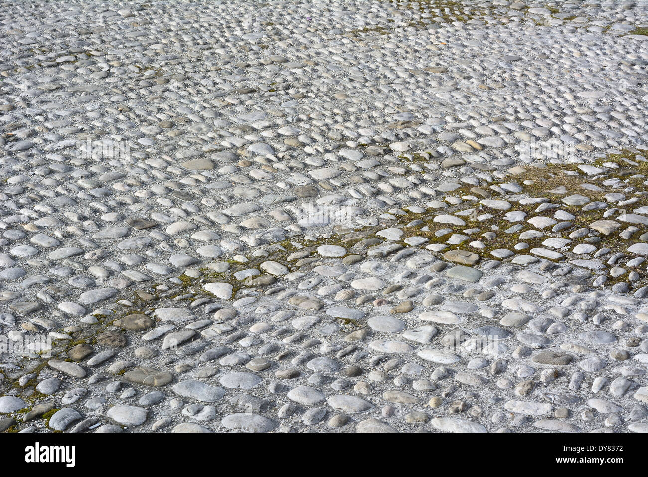 Traditionellen gepflasterten Gehweg als gestalterisches Element Stockfoto