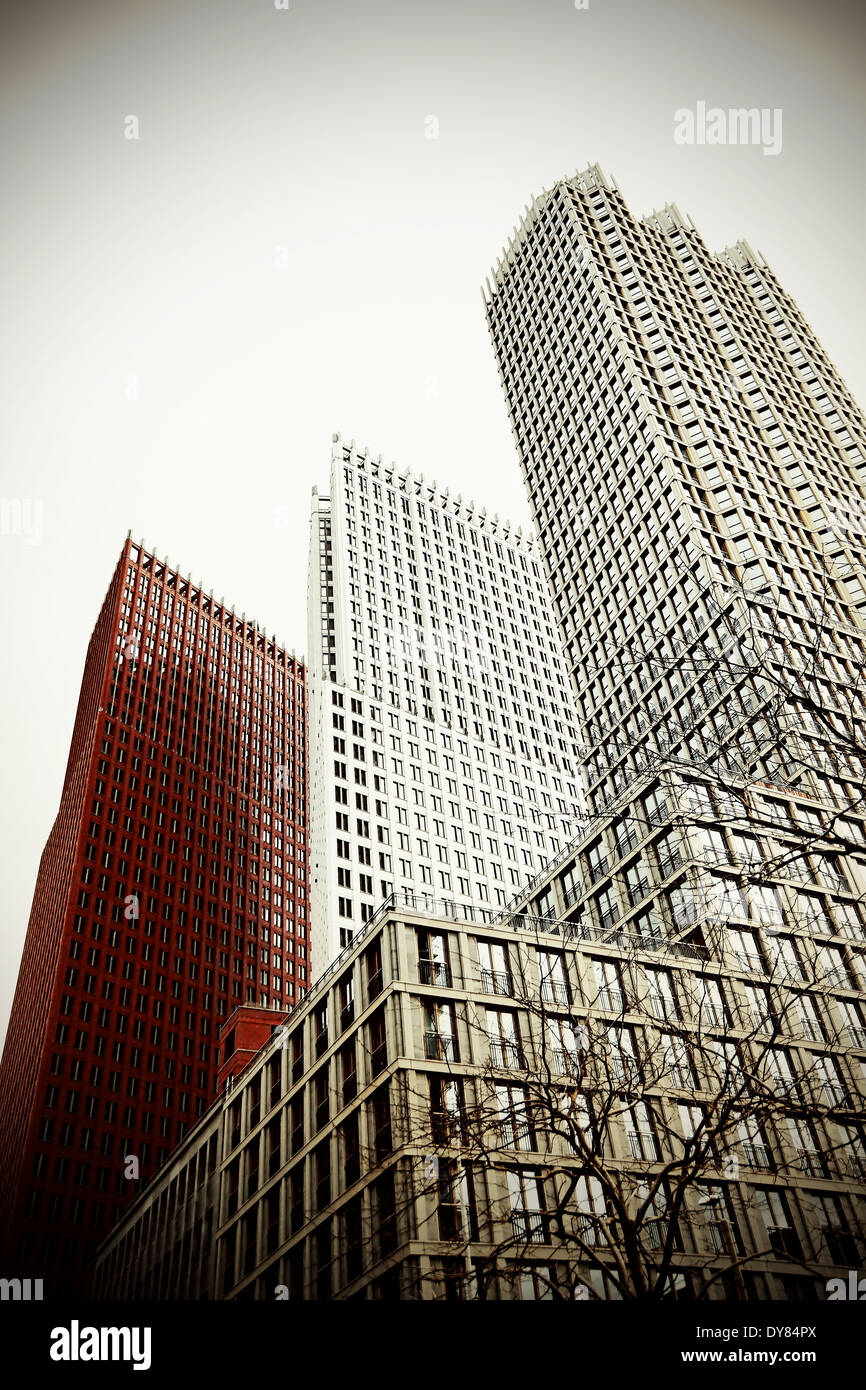 Niederlande, den Haag, Fassaden der Hochhäuser Büro im Bankenviertel Stockfoto