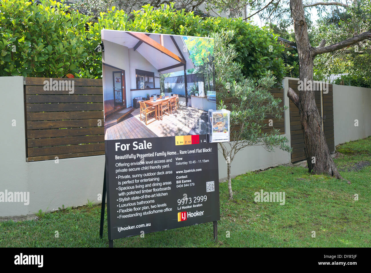 australische Wohn-Immobilien Verkauf/verkauft/versteigert in Avalon auf Nordstrände von Sydney, Australien Stockfoto