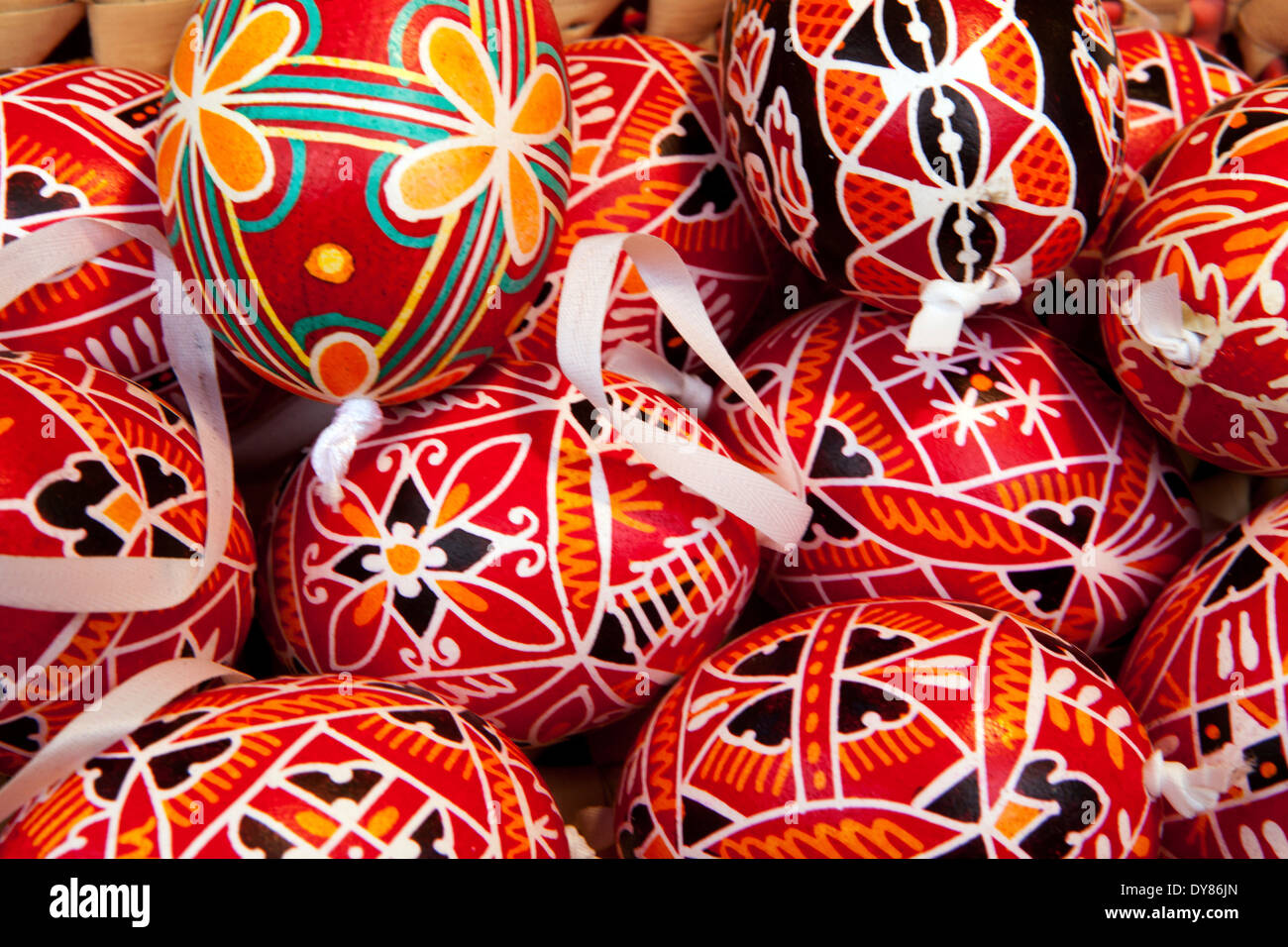 Original Tschechische Easter Eggs, Tradition, Ferien, Prag Tschechische Republik Stockfoto