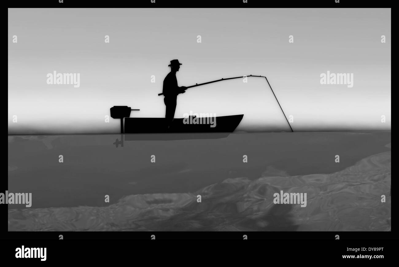 silhouette-von-angler-schwarzwei-stockfotos-und-bilder-alamy