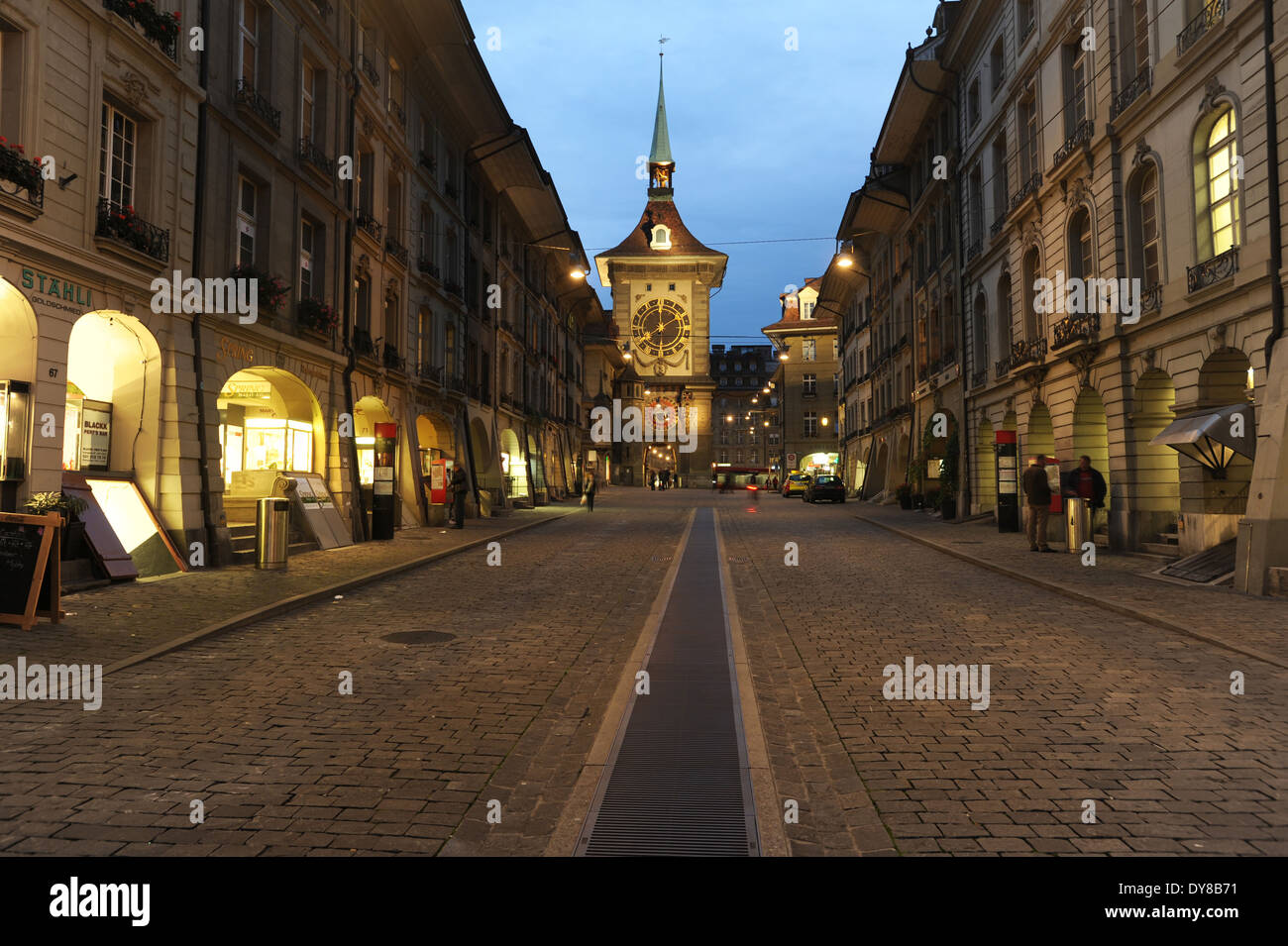 Schweiz, Bern, Zeitglockenturm, clock Tower, Straße, Lane, Bögen, bei ...