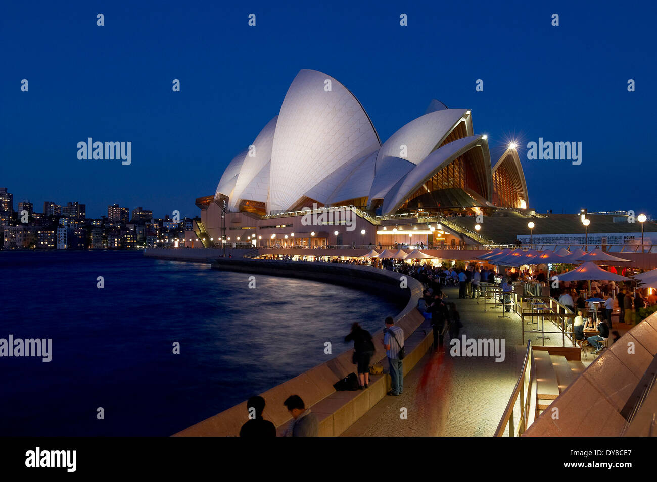Australien, Meer, New-South.Wales, Opera House, Sydney, Opernhaus, Architektur, Promenade, in der Nacht Stockfoto