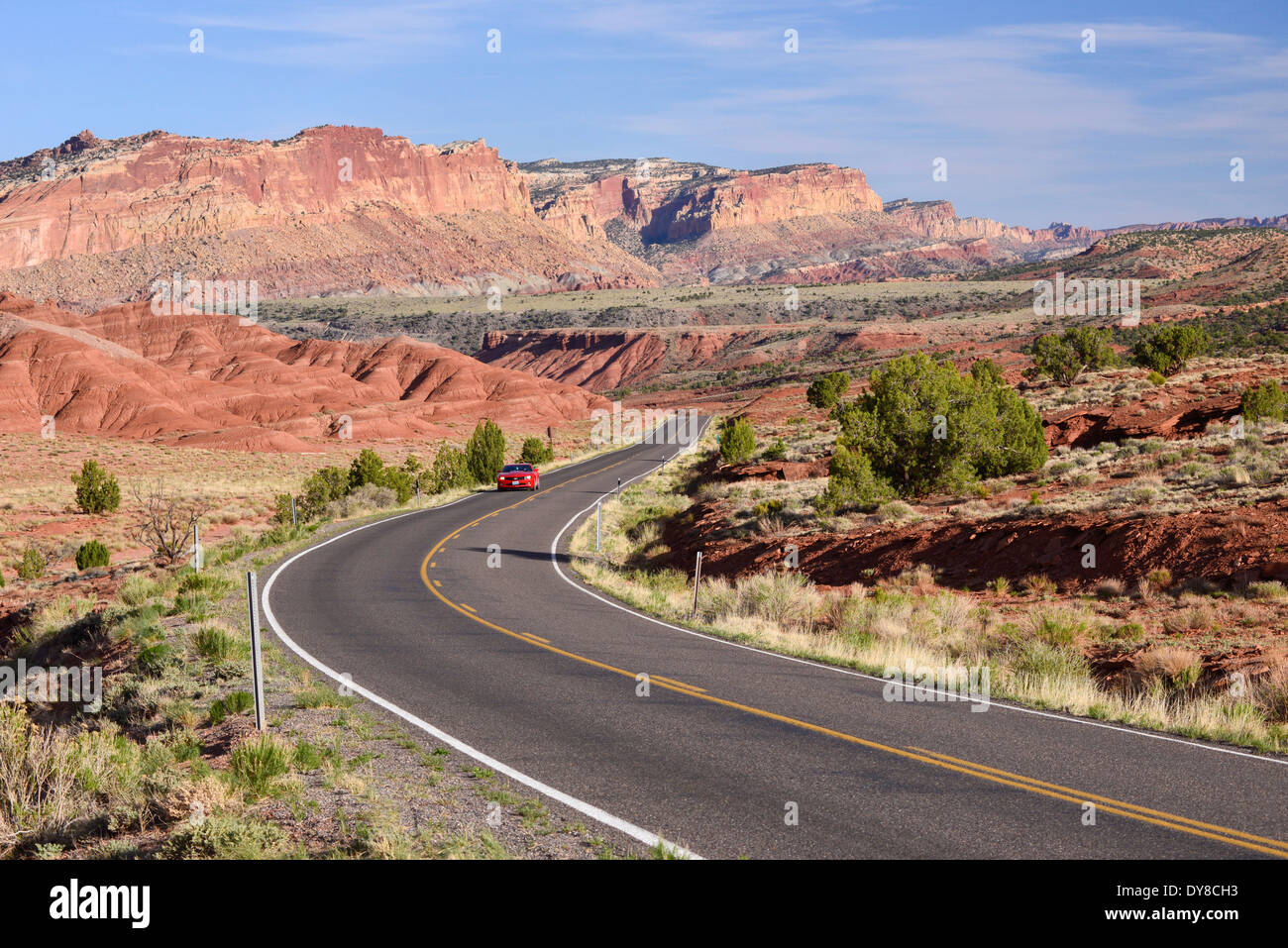 Panoramastraße in Capital Reef National Park, Utah. Stockfoto