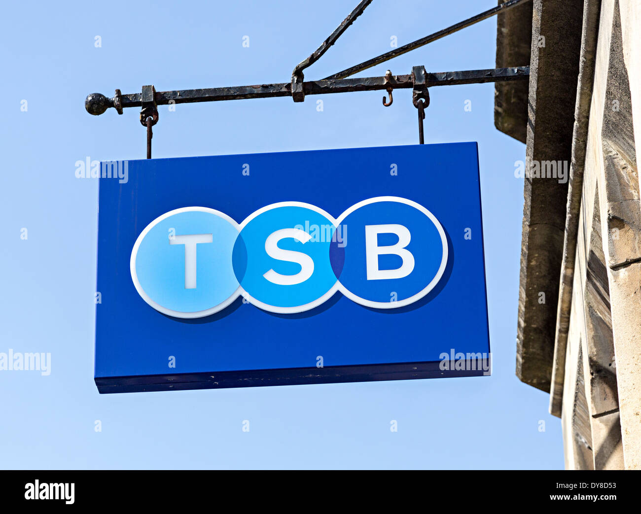 TSB Schild über Bank, Burford, Oxfordshire, Vereinigtes Königreich Stockfoto