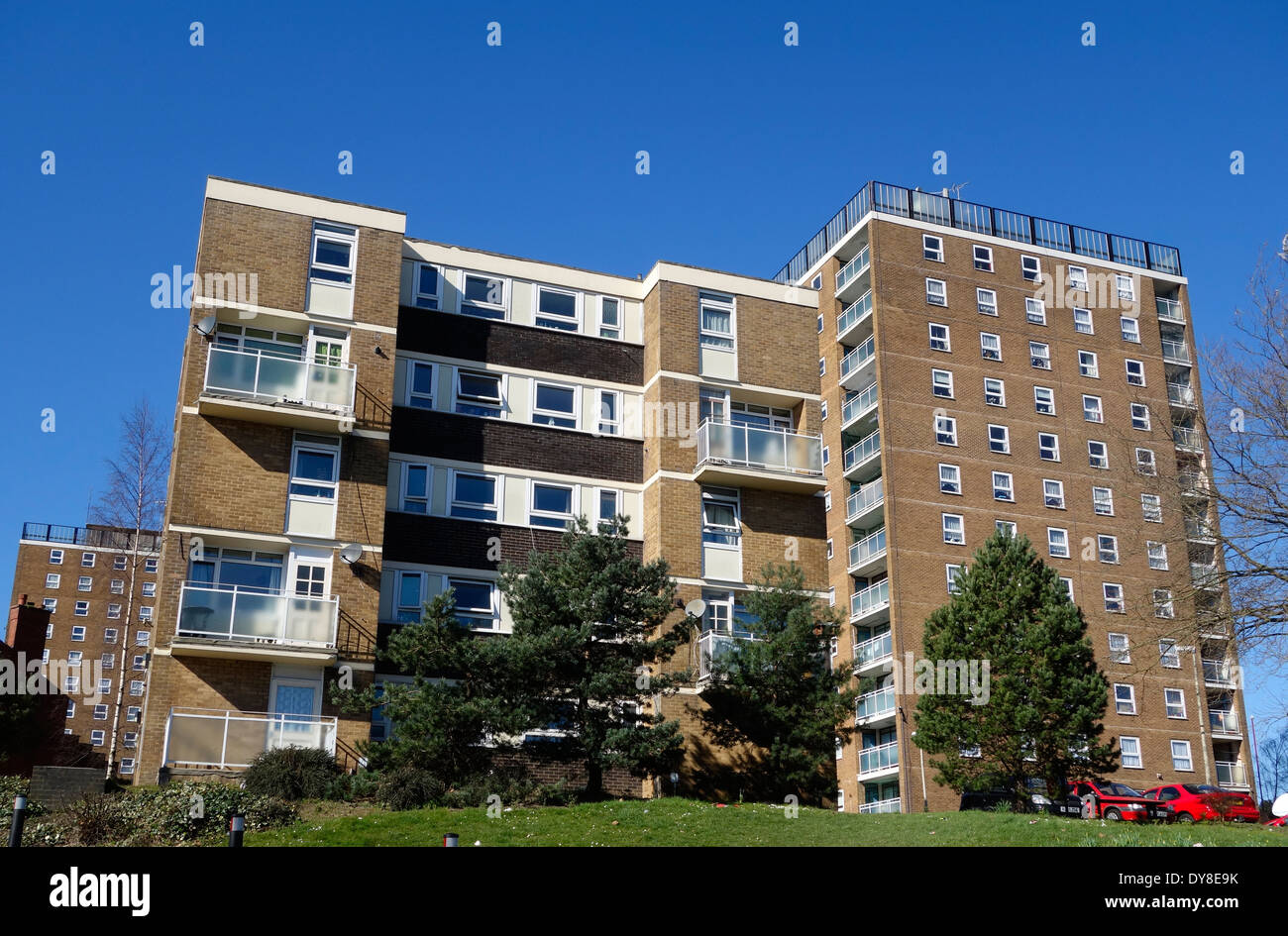 Brierley Hill High Rise Rat Hochhäusern, Mill Street, Brierley Hill, West Midlands, UK Stockfoto