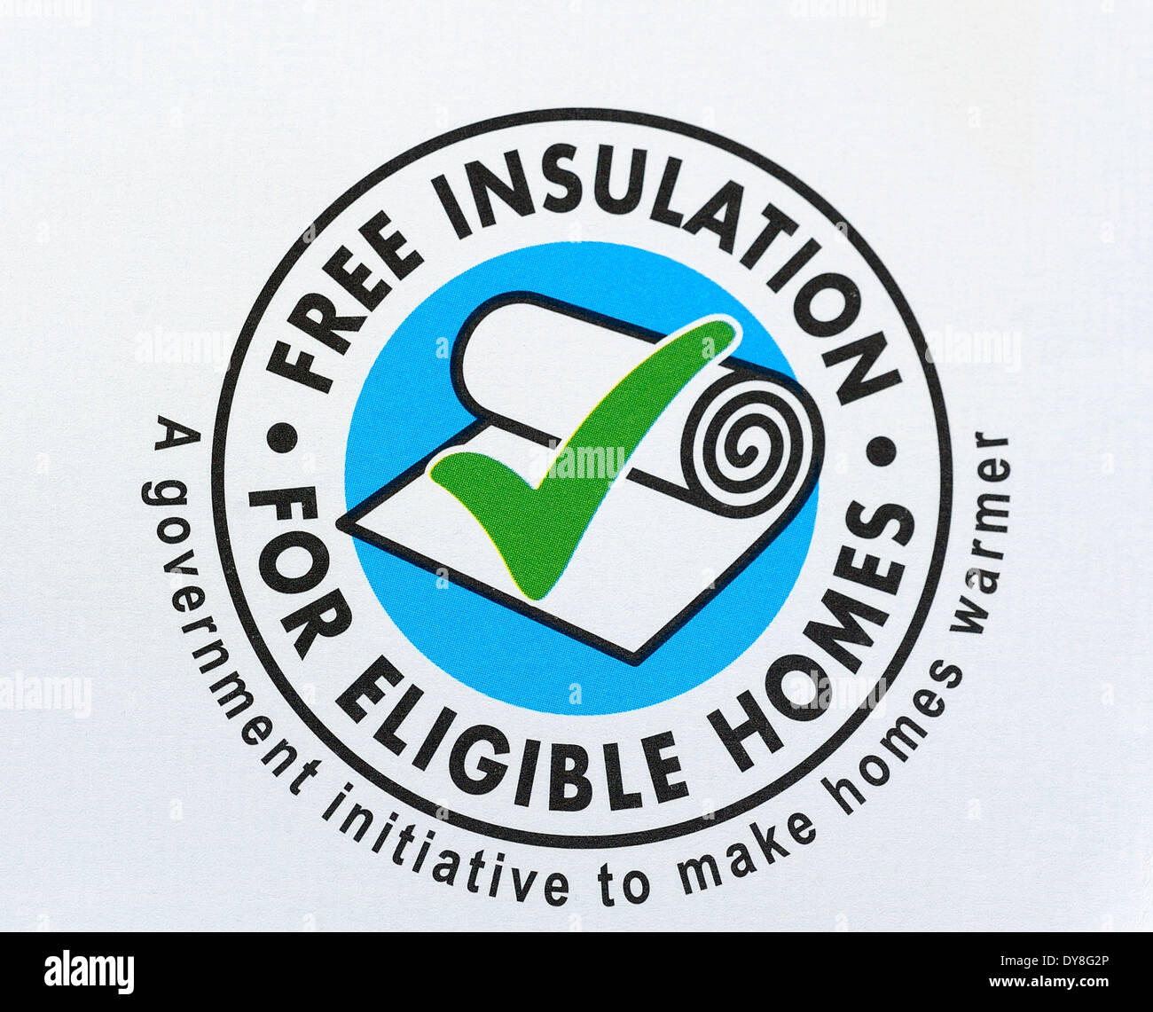 Freie Isolierung für förderfähigen Immobilien Werbe Stempel logo Stockfoto