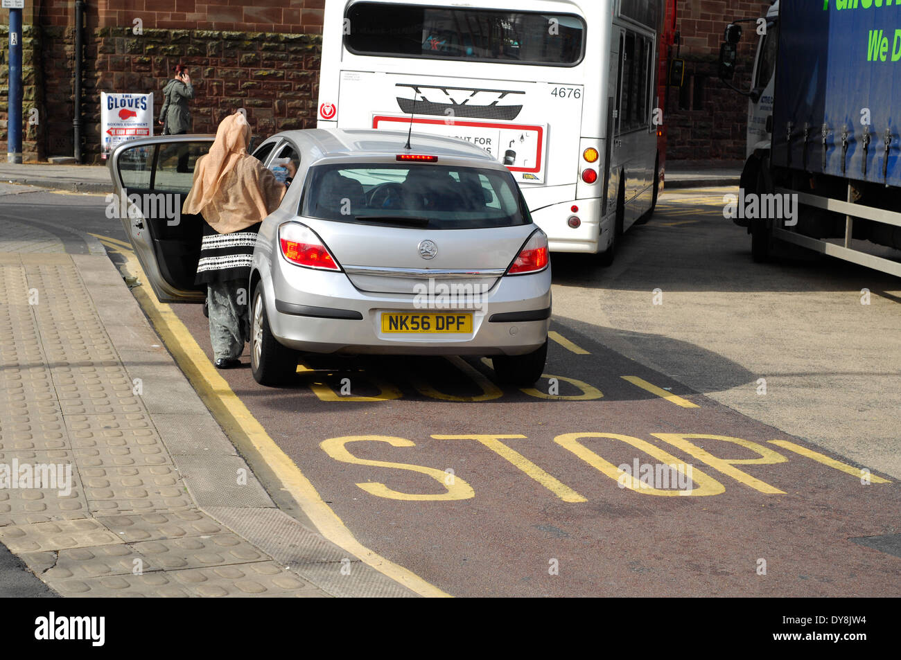 Schlechte Parkmöglichkeiten Birmingham Stockfoto