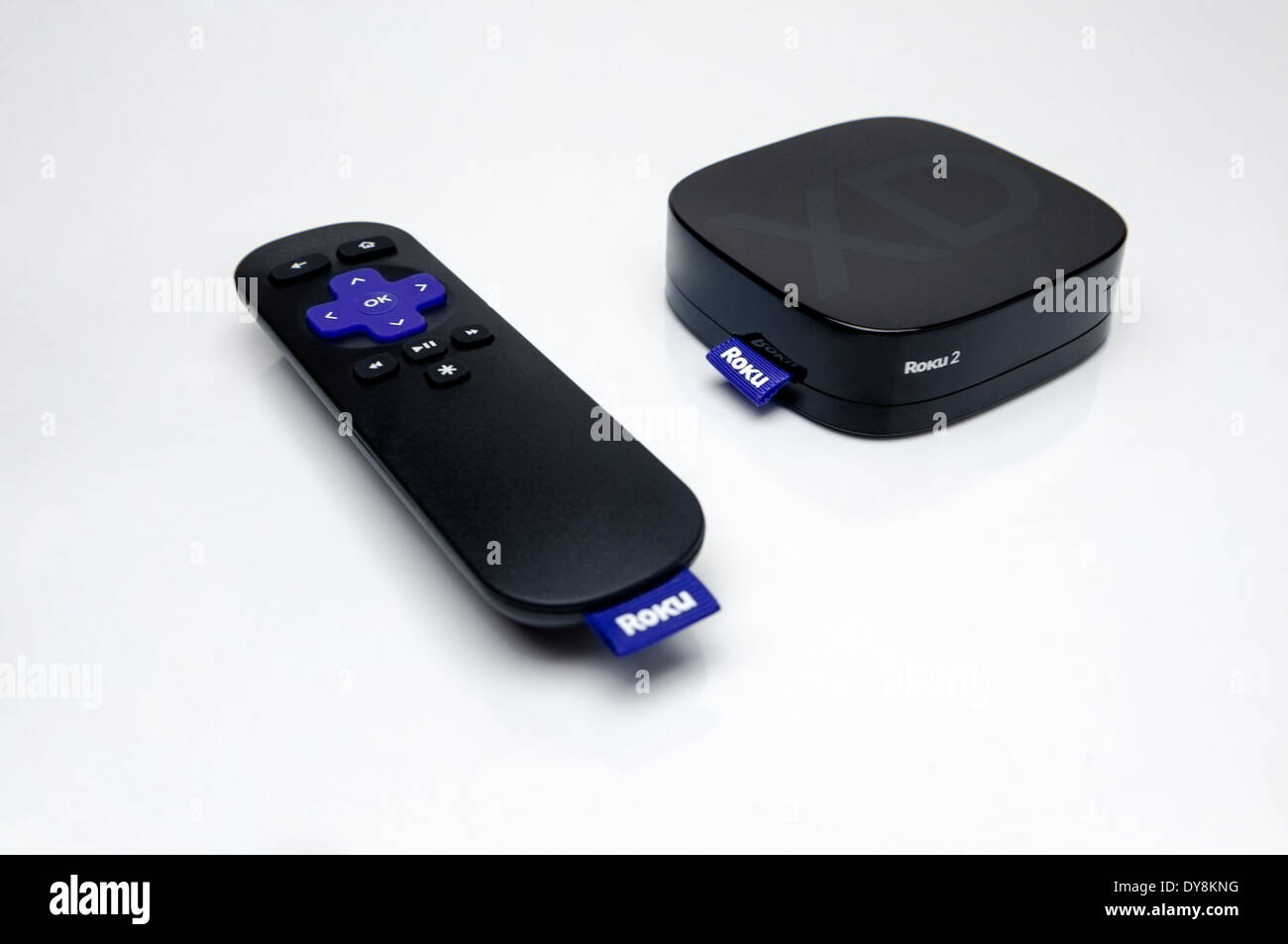 Roku 2 Streaming Player TV Digital-TV-Empfänger mit Fernbedienung Stockfoto