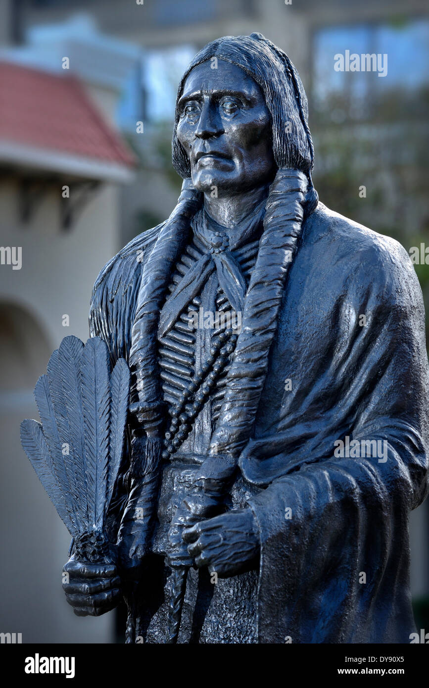 North America Texas USA USA Amerika Fort Worth Stockyards Statue Skulptur Quanah Parker Indian chief Comanche Stockfoto