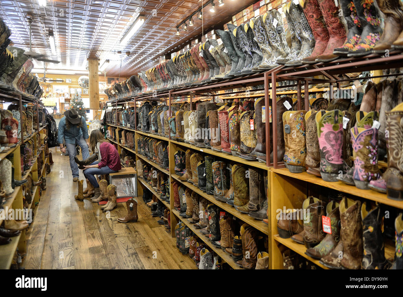 USA, USA, Amerika, Texas, Austin, Boot, Stiefel, Store, Einkaufen, Americana Stockfoto