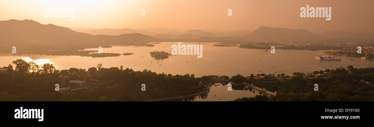 Udaipur, Rajasthan, Pichola-See, Asien, Indien, See, Stadt, Stadt, Landschaft Stockfoto