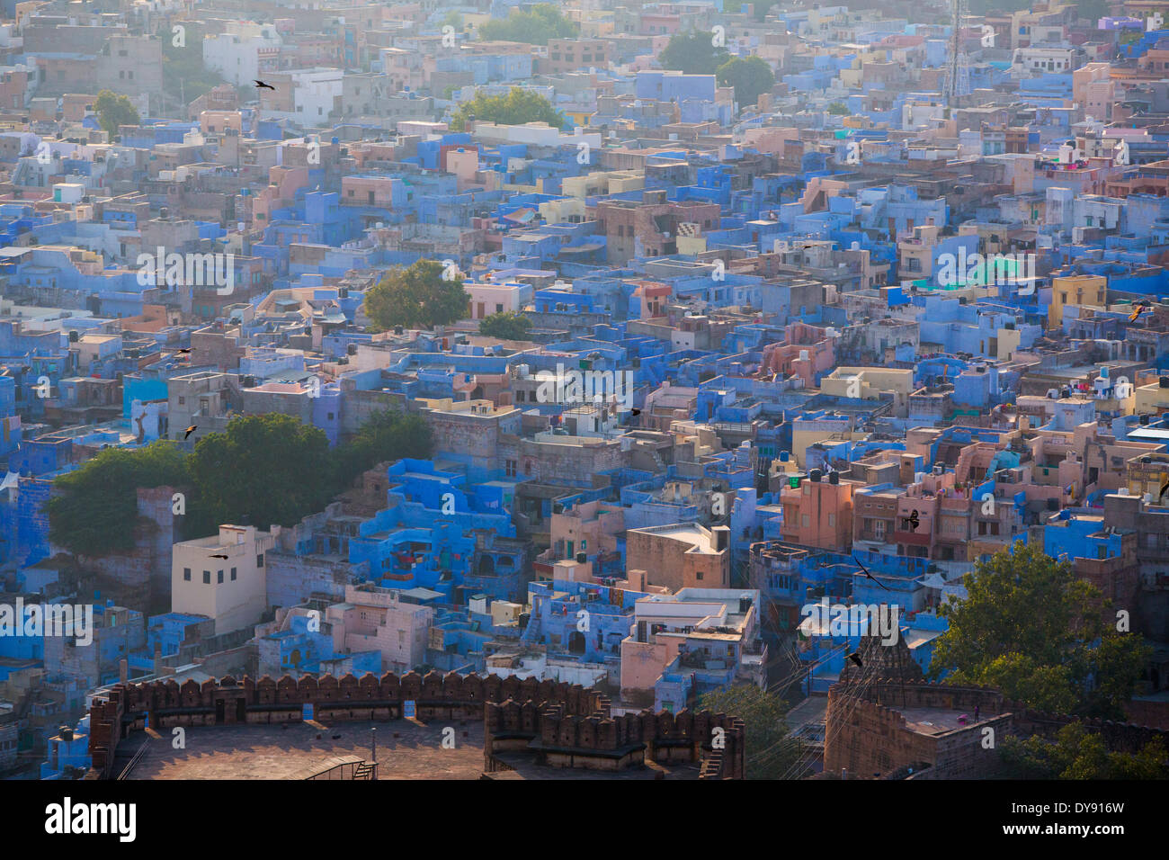 Jodhpur, Rajasthan, blaue Stadt, Rajasthan, Asien, Indien, Stadt, Stadt, blau, Stockfoto