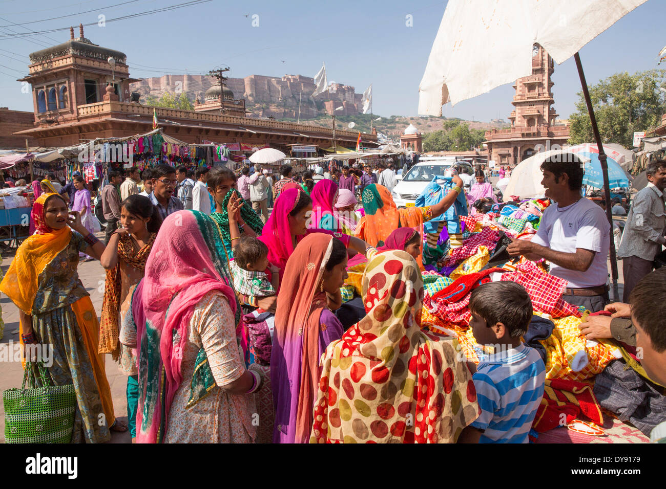 Indische, Frauen, Kauf, Jodhpur, Rajasthan, Asien, Indien, Frau, Frauen, Stockfoto